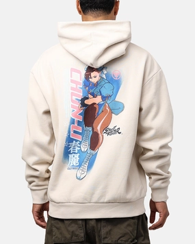Hypland X Street Fighter Chun Li Hoodie Cream Bohemian snowboarding