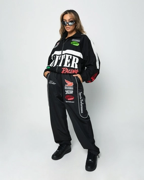 Loiter Speedway Windbreaker Jacket Black Lightweight Padding Streetwear Fashion