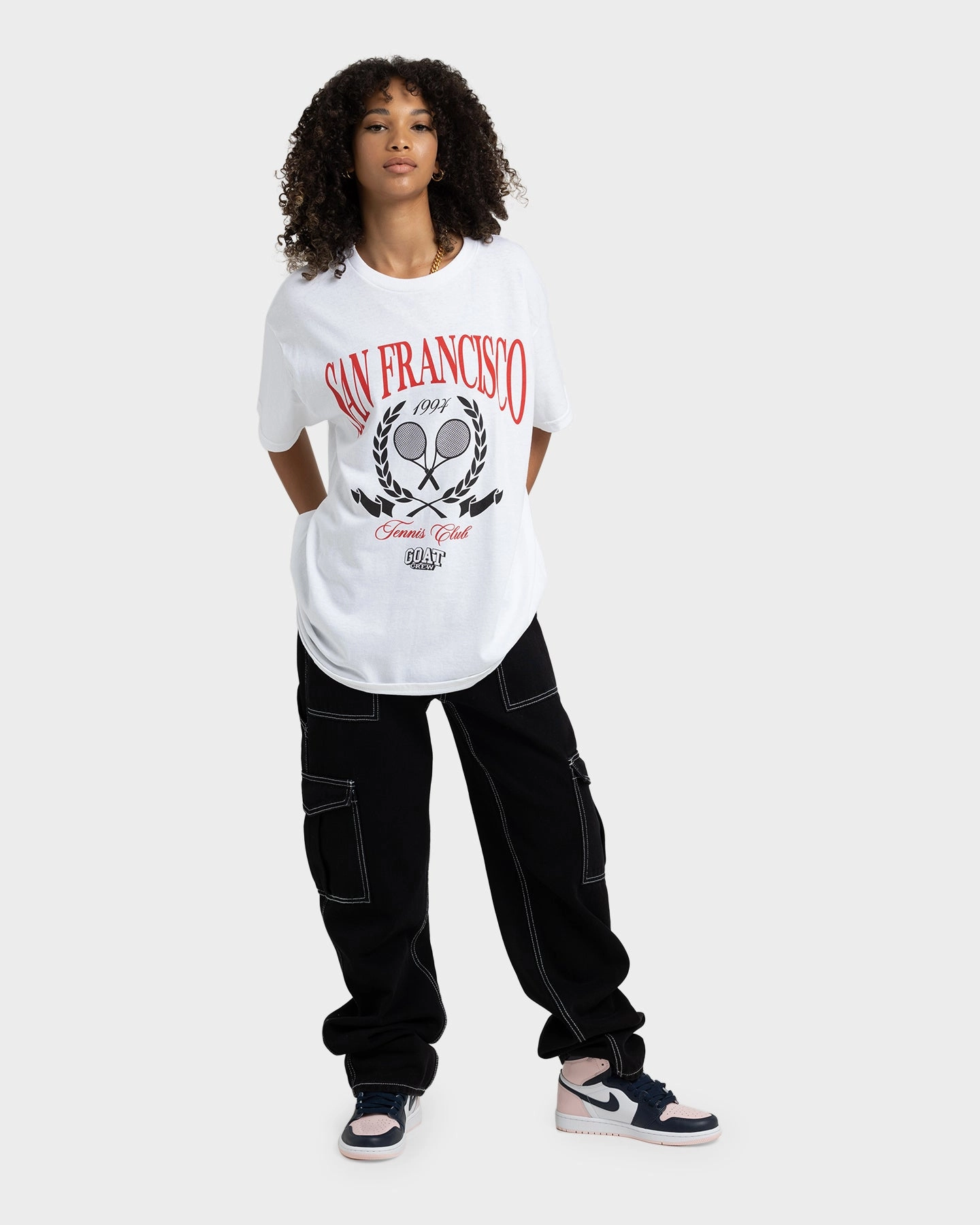 Goat Crew Tennis Club T-Shirt White Trendy Basics Effortless Fashion