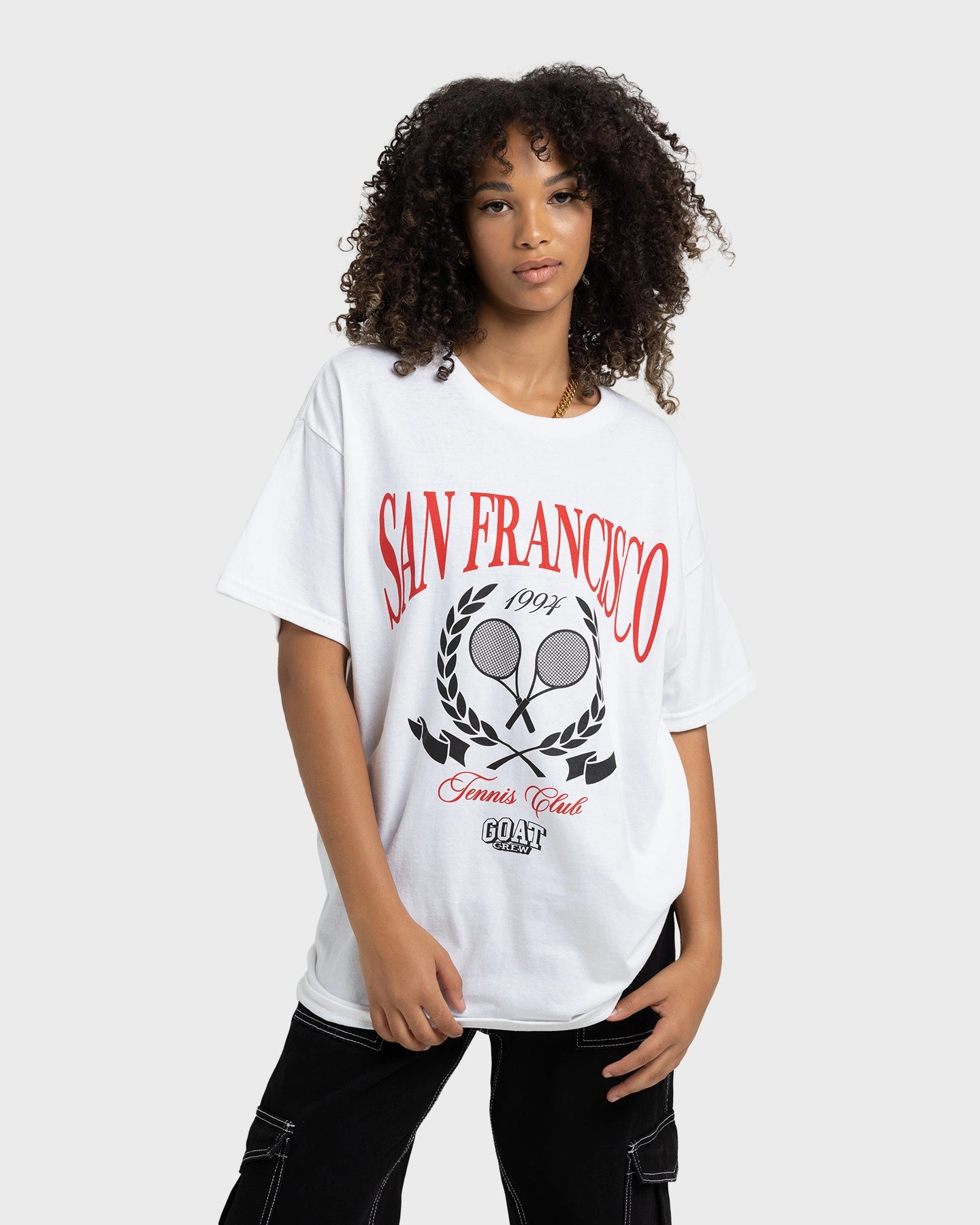 Goat Crew Tennis Club T-Shirt White Sporty Chic