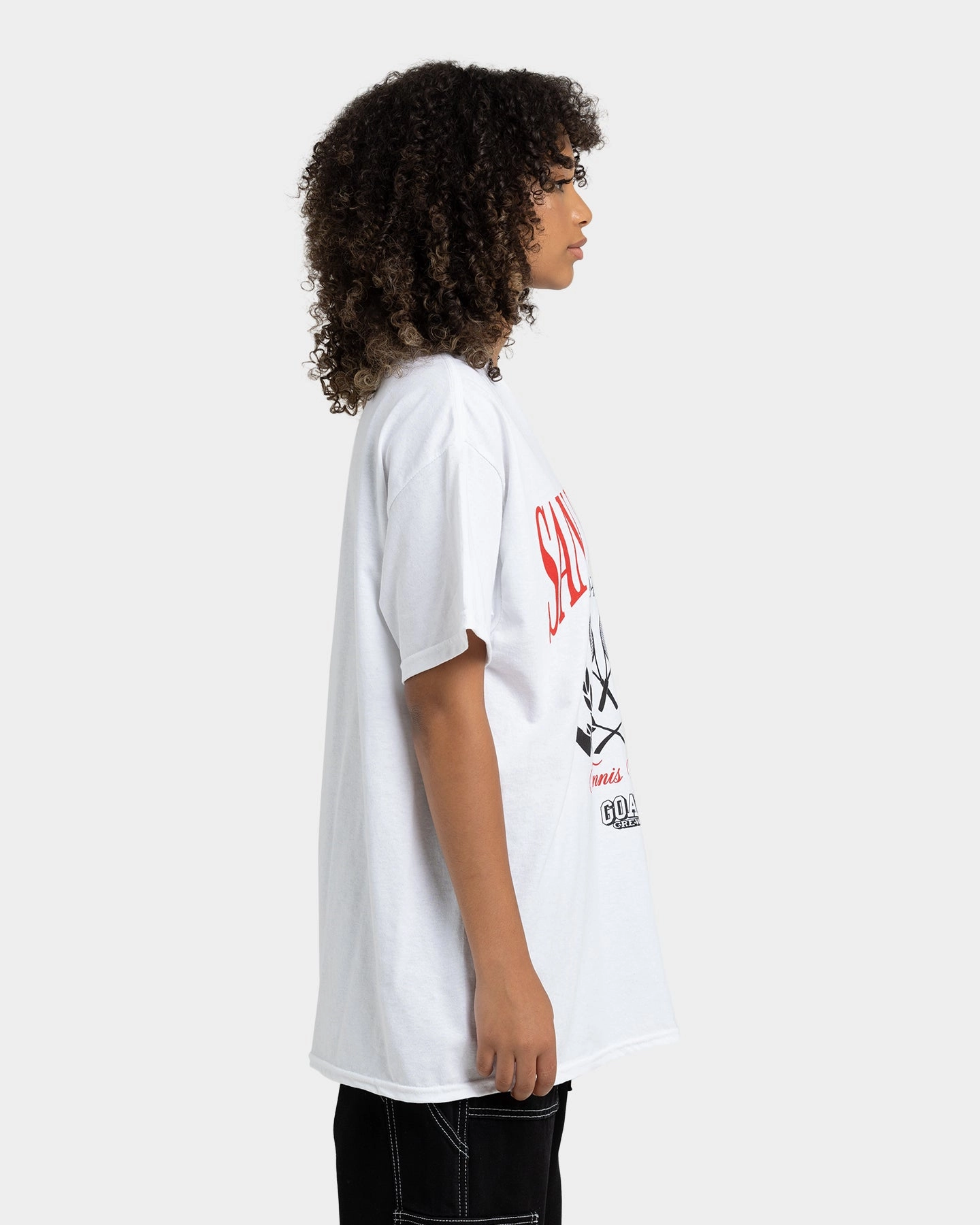 Goat Crew Tennis Club T-Shirt White Bold Design