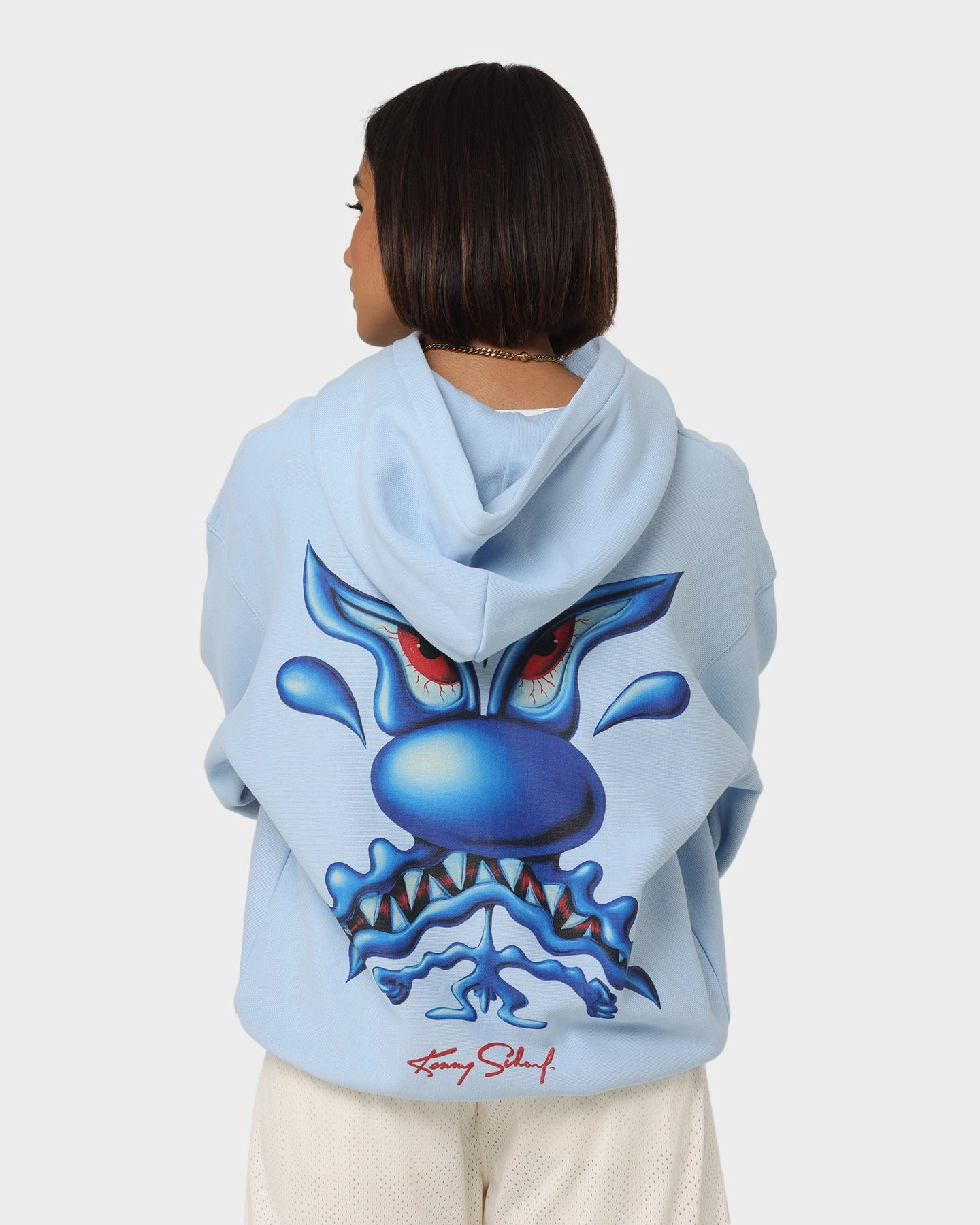 Carr?? X Kenny Scharf Meanie Oversized Hoodie Light Blue Performance Optimized Fit suitable for stage shows