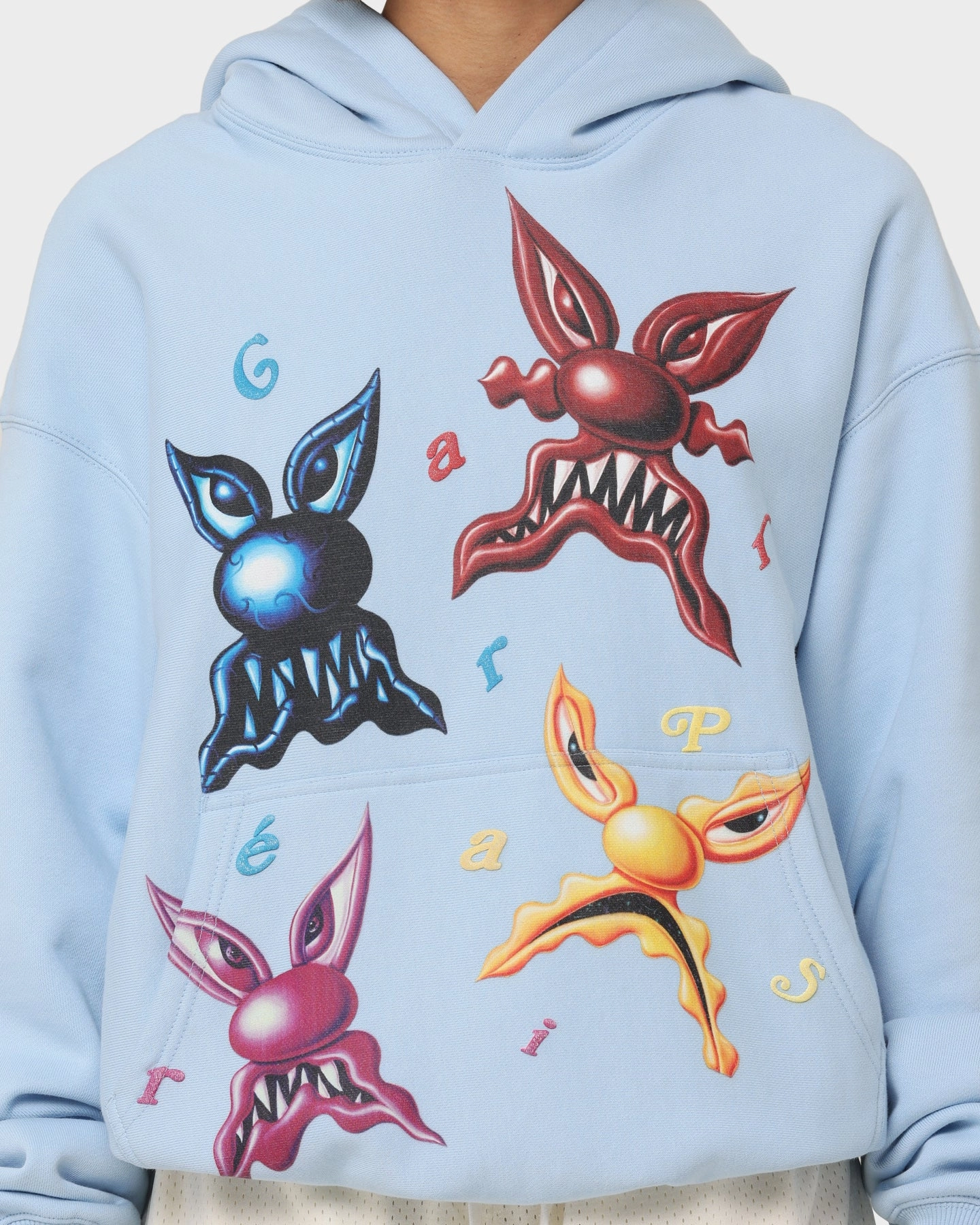Carr?? X Kenny Scharf Meanie Oversized Hoodie Light Blue fitted fit