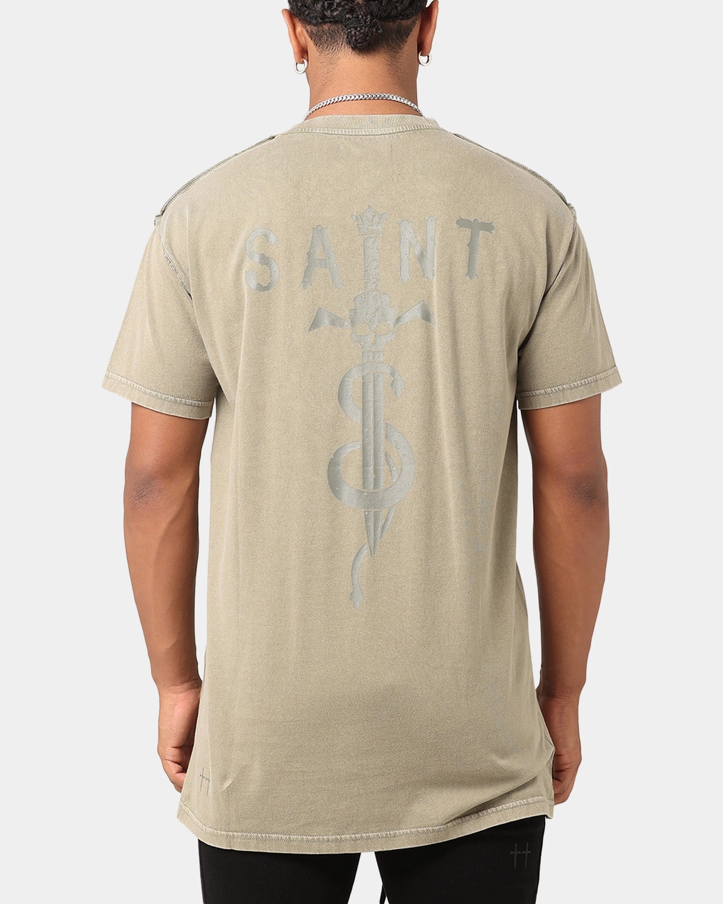 Saint Morta Daggers Lafayette T-Shirt Vintage Khaki Non Shrink Material