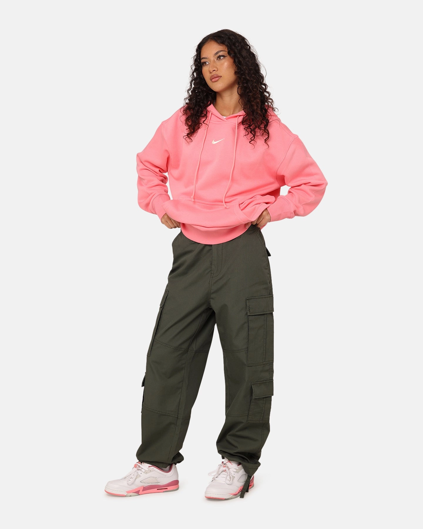 City Streets Nike Women's Sportswear Phoenix Fleece Oversized Pullover Hoodie Coral Chalk/Sail