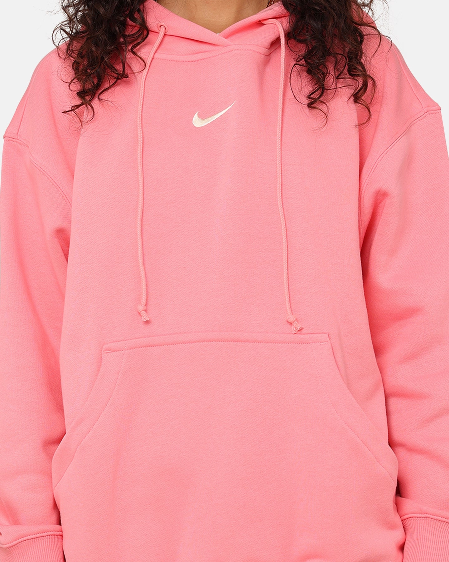Nike Women's Sportswear Phoenix Fleece Oversized Pullover Hoodie Coral Chalk/Sail Storm Resistant Closure