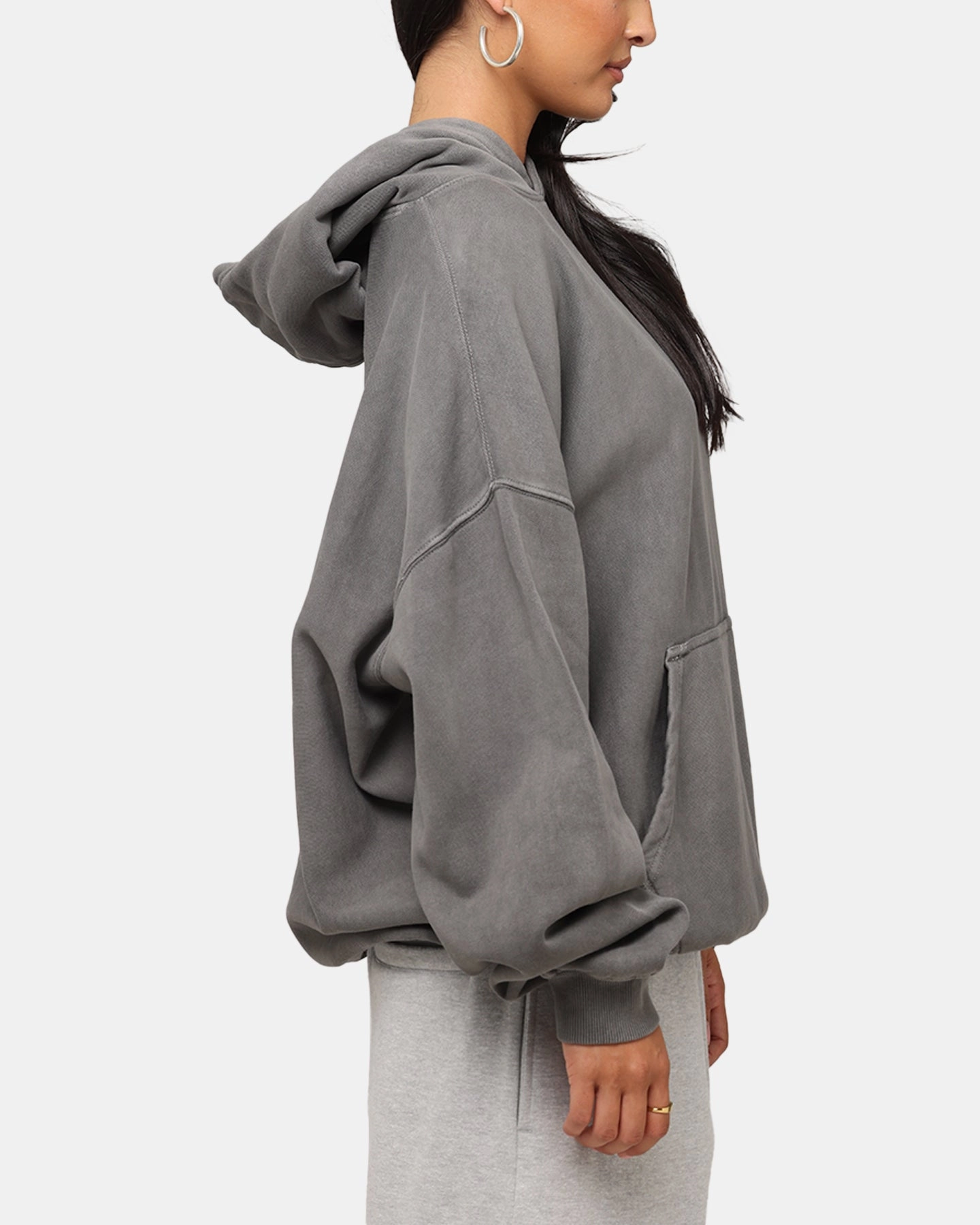 Faux Fur Saint Morta Worldwide Boxy Hoodie Washed Charcoal