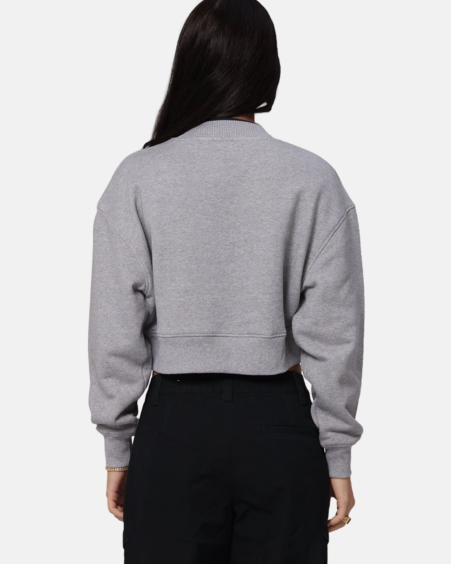 Timeless Layer Tommy Jeans Women's Crop Collar Crewneck Grey Heather