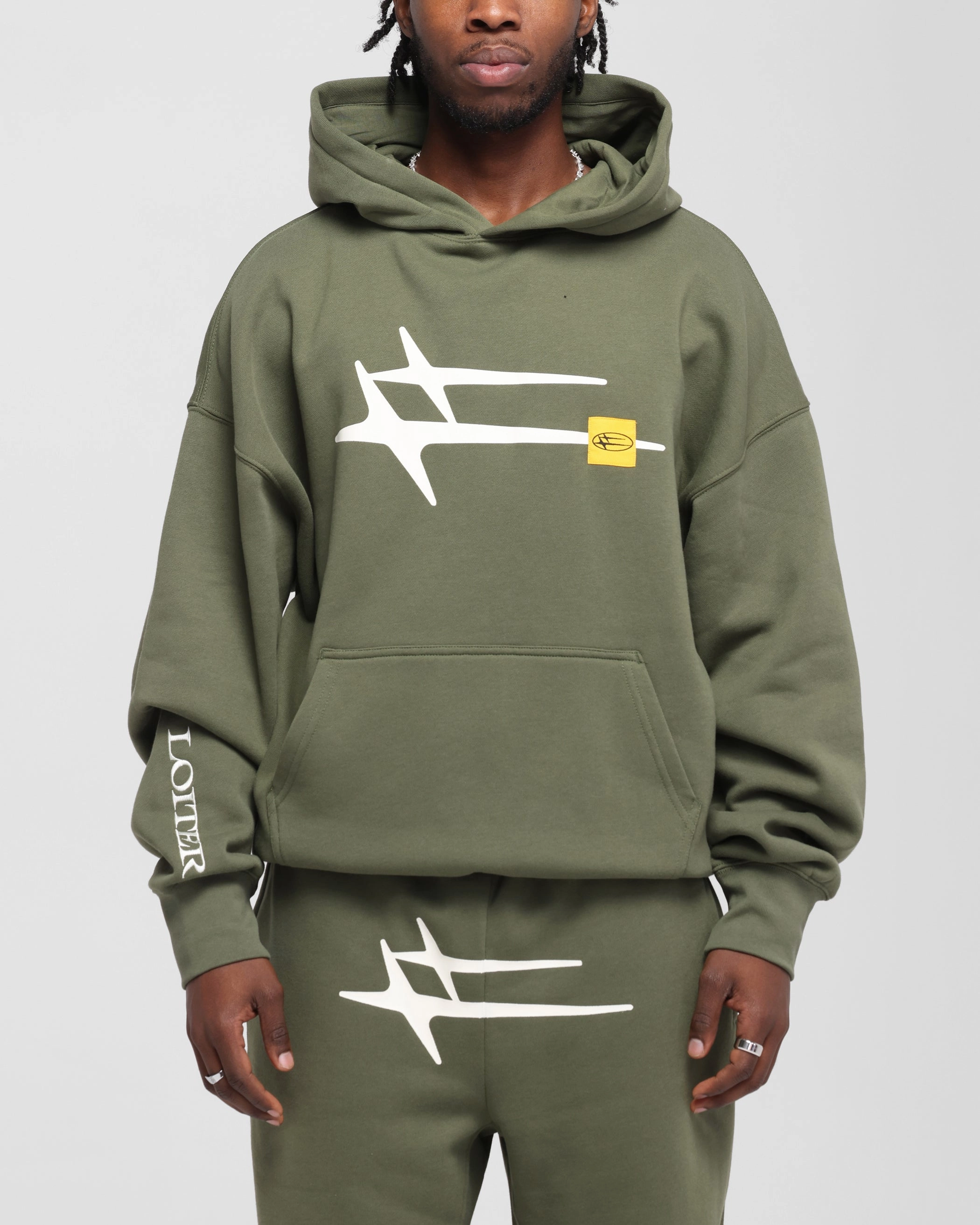 Loiter Hybrid Premium Hoodie Olive Bright Tones