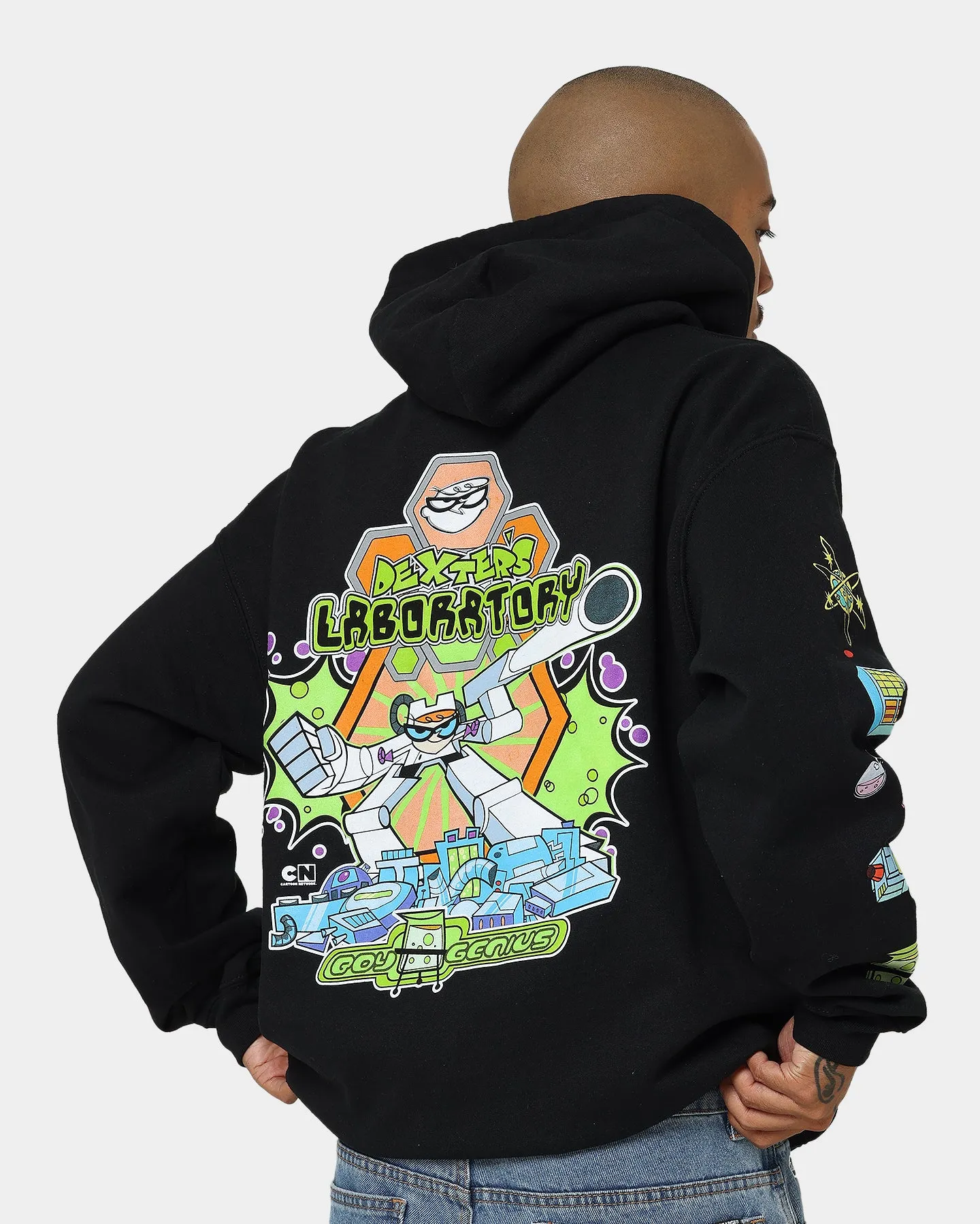 American Thrift Dexter Vintage Hoodie Black Neutral Multipanel Construction