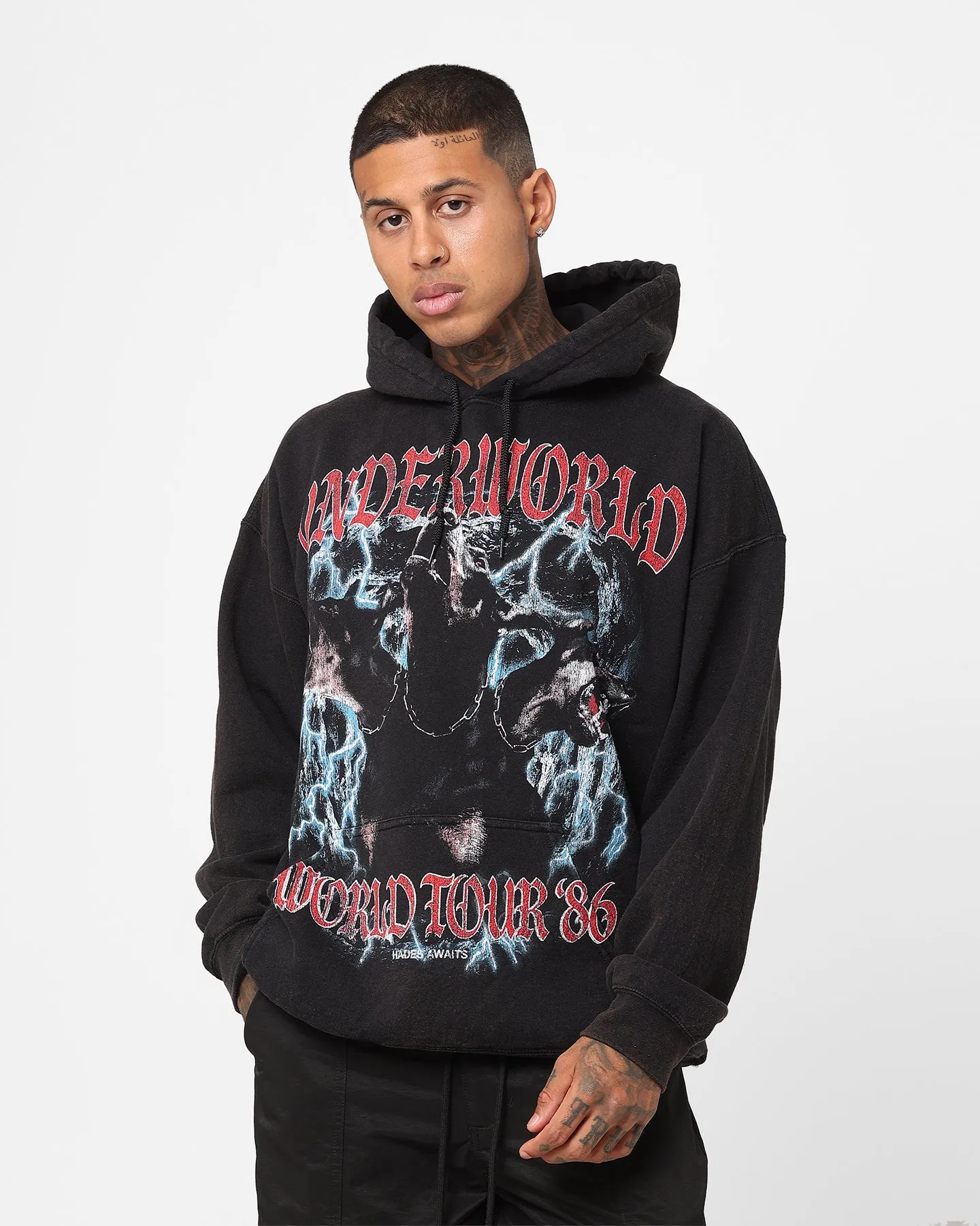 Gore-Tex Laser Cut Perforations American Thrift Underworld Tour Hoodie Black Wash