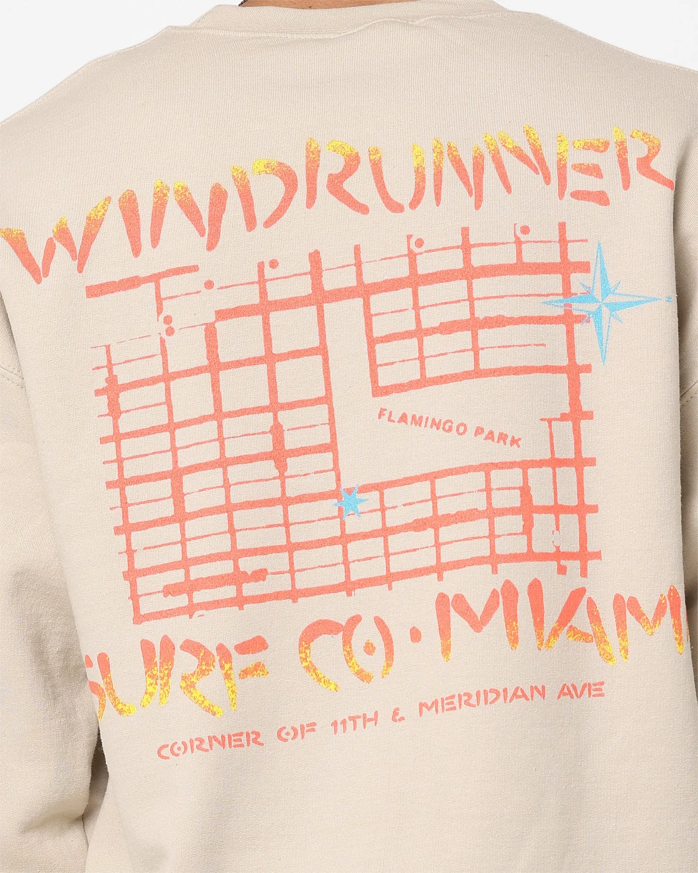 Double Layered Hood American Thrift Windrunners Surf Co Crewneck Sand