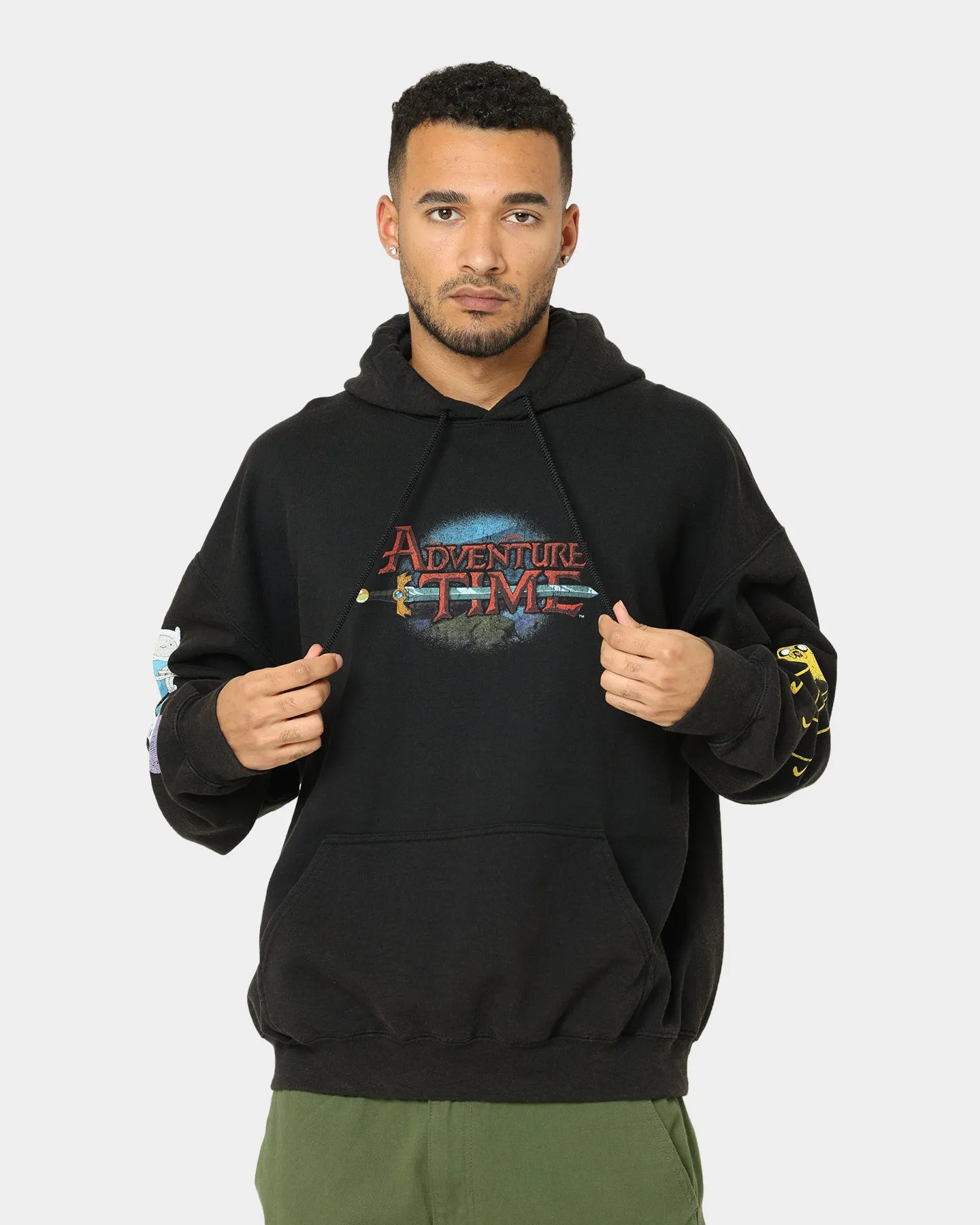 Calendar American Thrift X Adventure Time What Time Is It Vintage Hoodie Black Wash