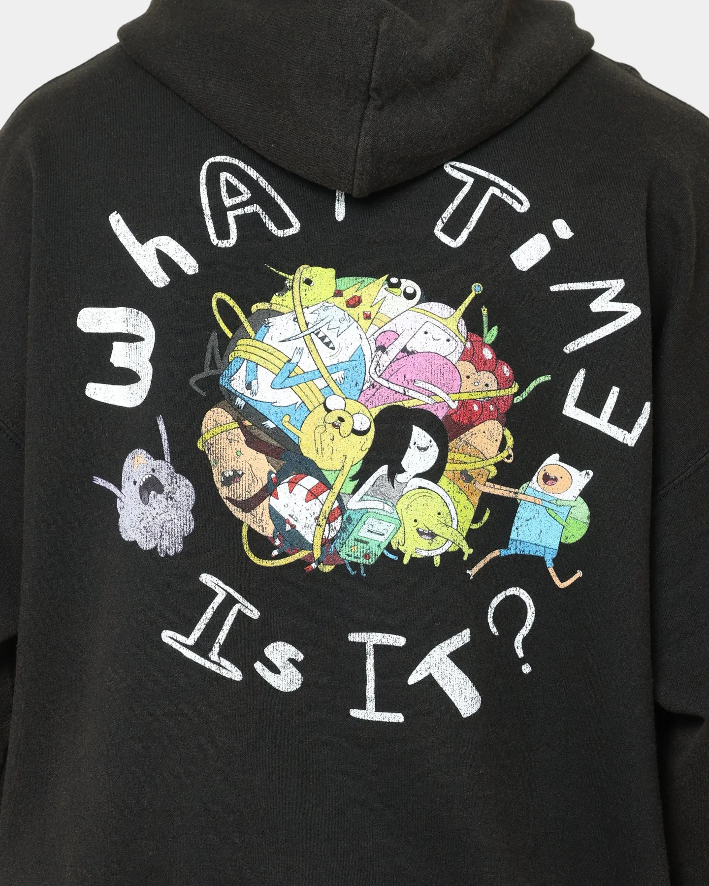 American Thrift X Adventure Time What Time Is It Vintage Hoodie Black Wash suitable for self use
