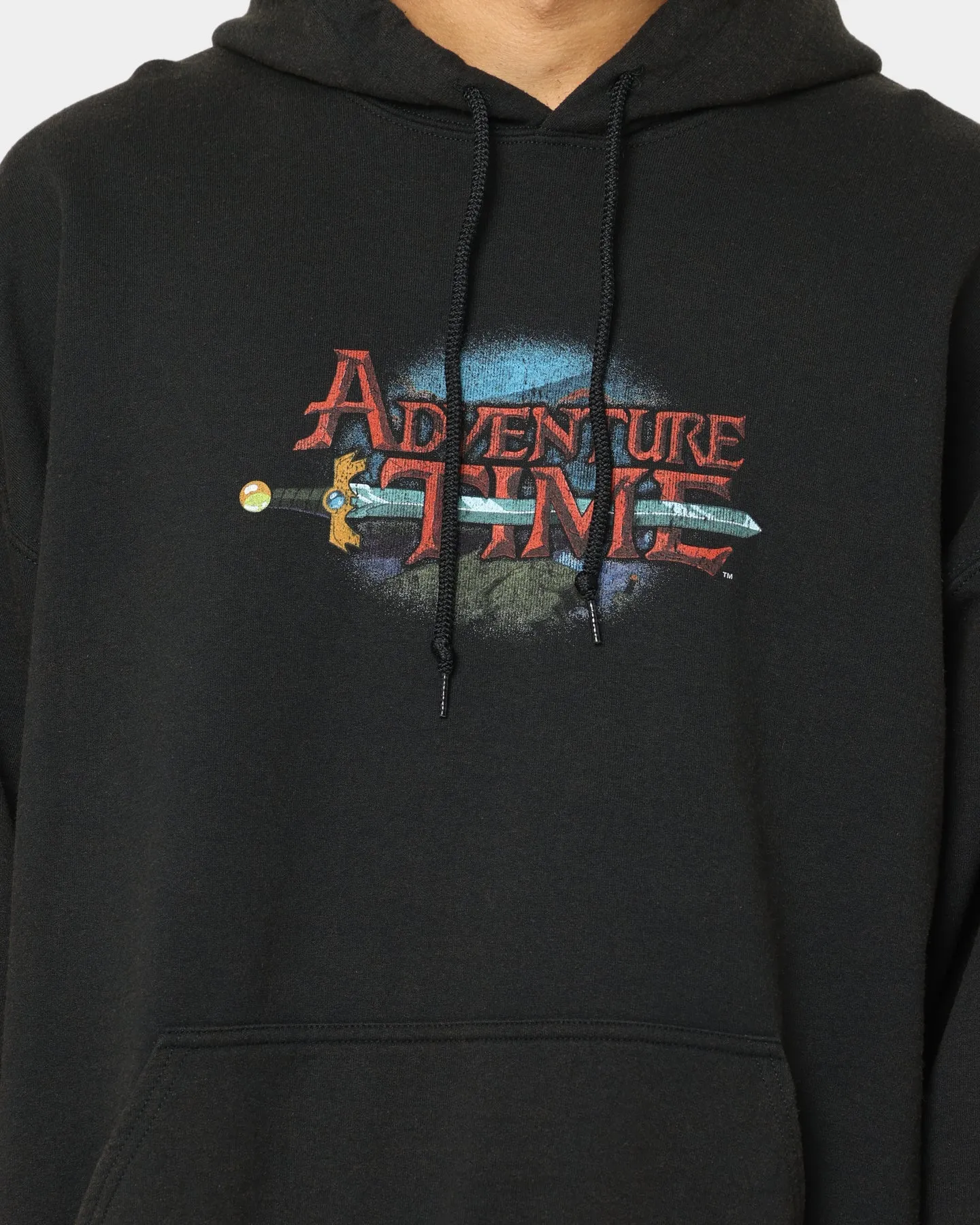 American Thrift X Adventure Time What Time Is It Vintage Hoodie Black Wash Primaloft Insulation Train