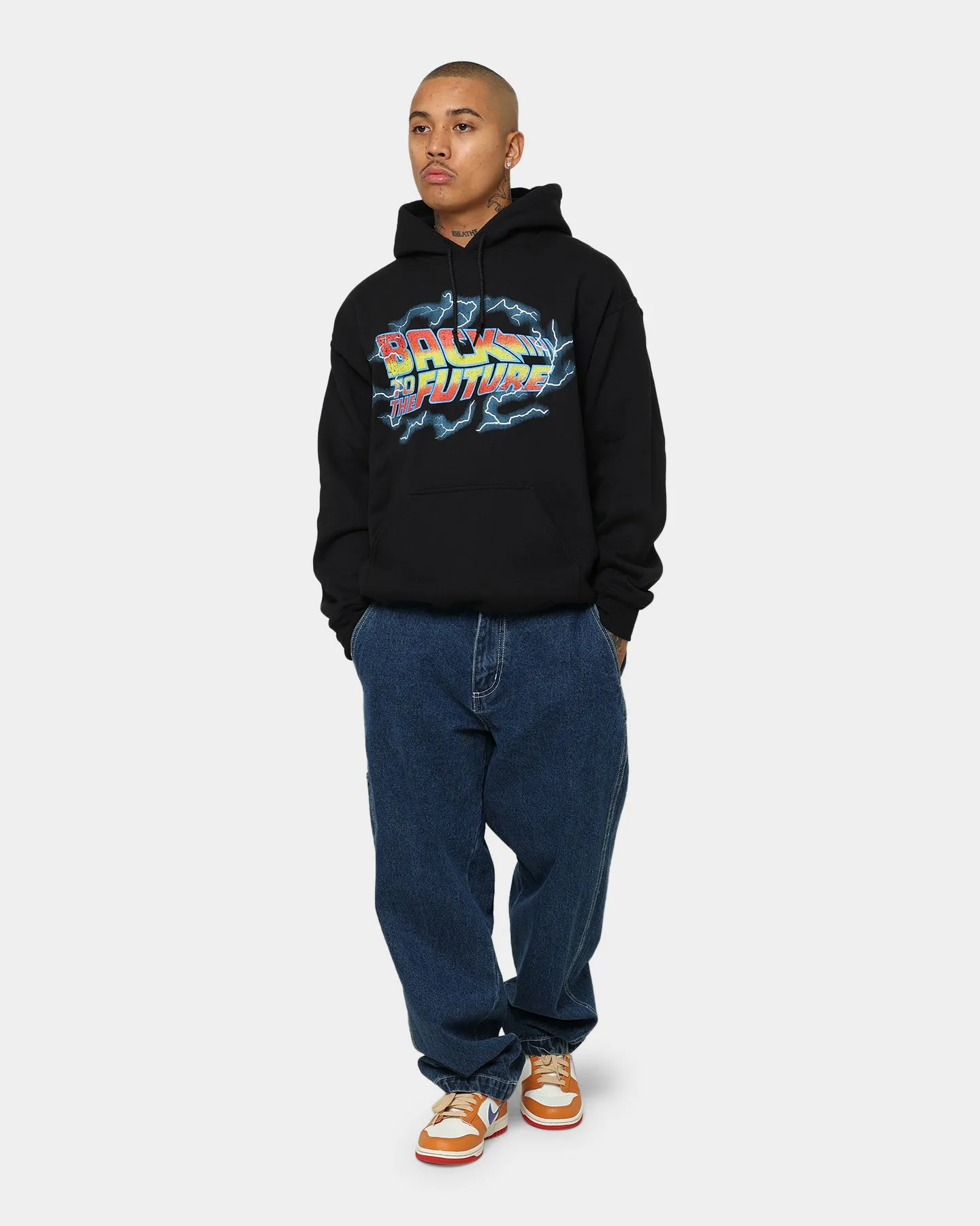 Static Resistant Articulated Sleeve Cut American Thrift X Back To The Future Back To The Future 1 Hoodie Black