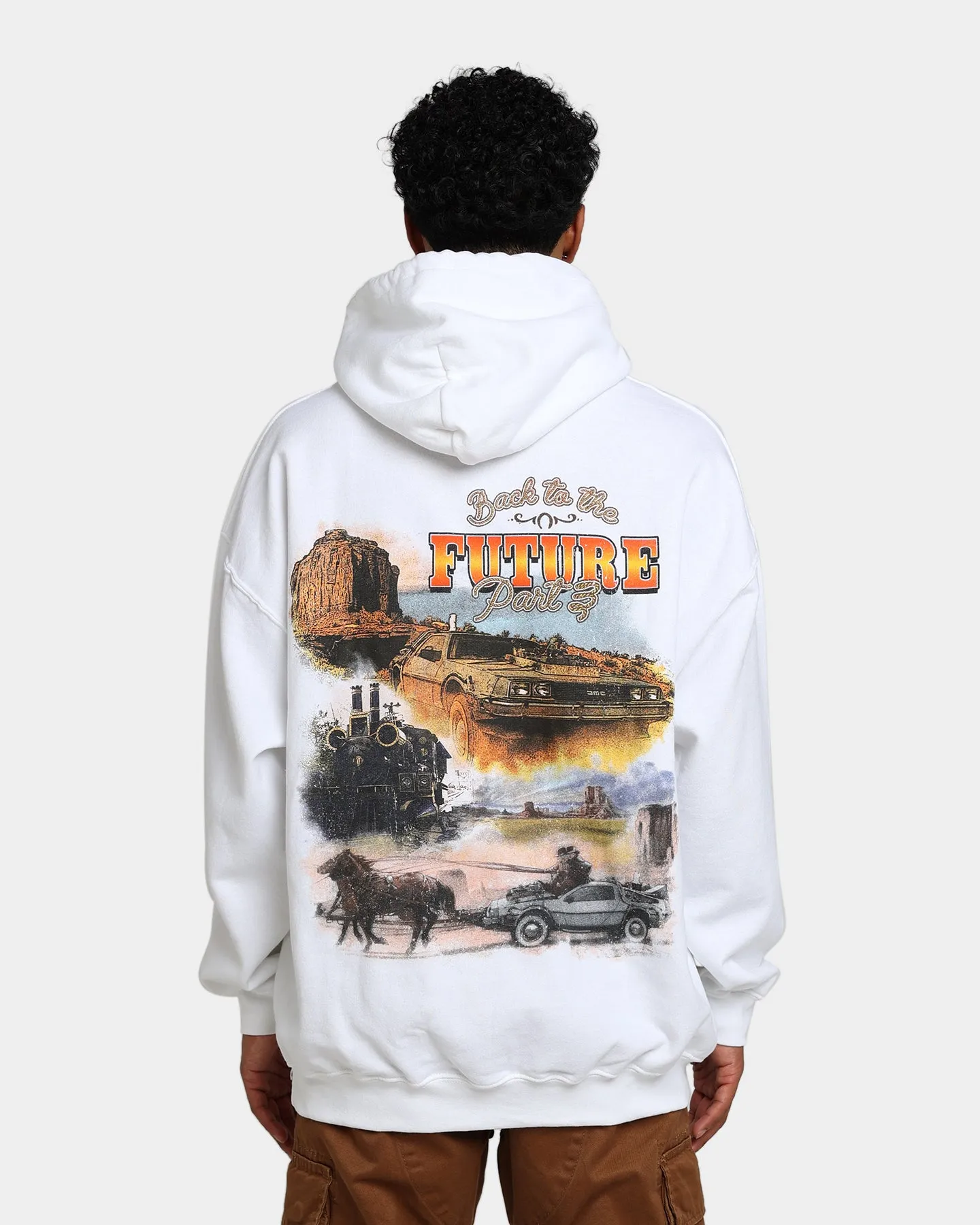 Windproof Outer Layer American Thrift X Back To The Future Back To The Future 3 Hoodie White