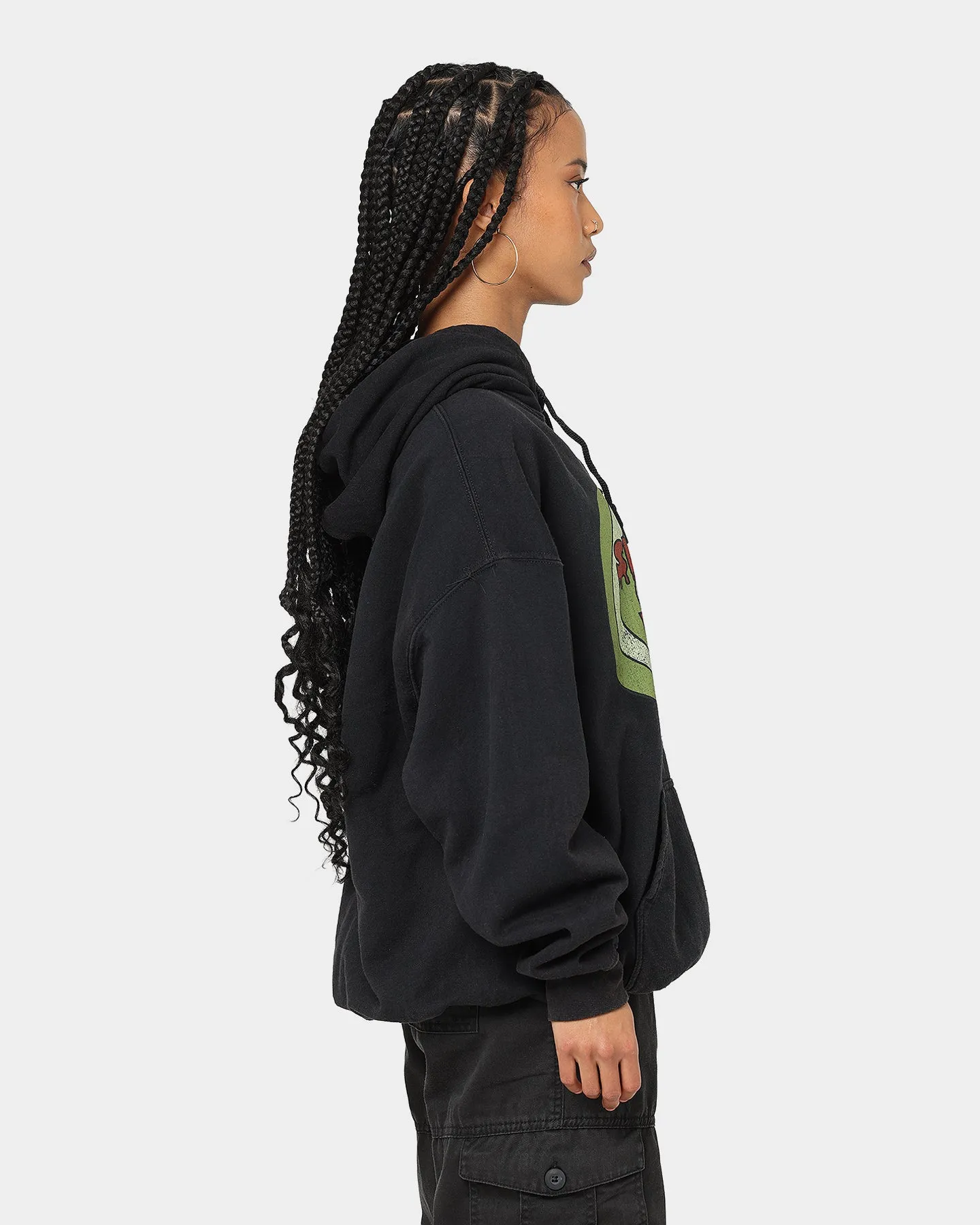 American Thrift X Daria Sick Sad World Vintage Hoodie Black Wash Breathable Lining impulse buy