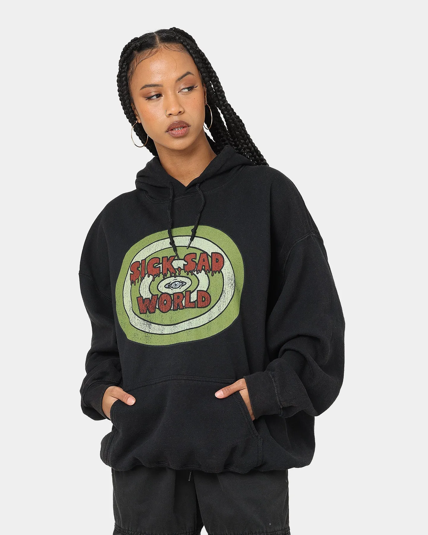 Argue Daily Use American Thrift X Daria Sick Sad World Vintage Hoodie Black Wash