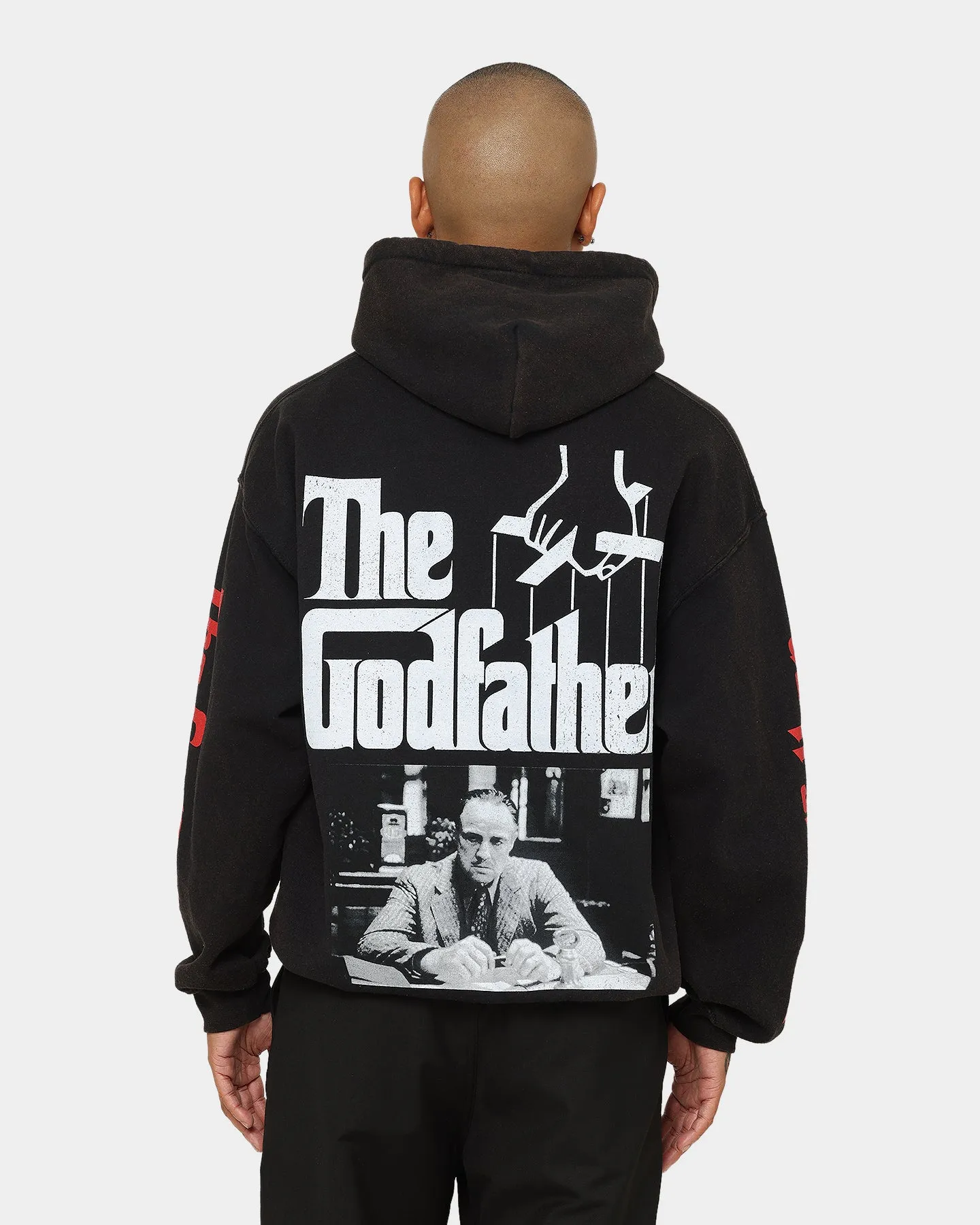 American Thrift X The Godfather The Godfather Vintage Hoodie Black Wash All Day Use New Arrival