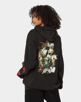 Effortless Fashion American Thrift Chicken Boom Vintage Hoodie Black Wash