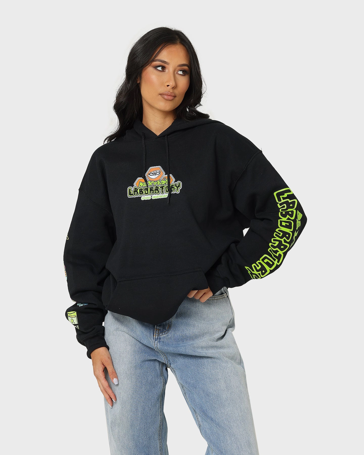 American Thrift Dexter Vintage Hoodie Black EasyCareFabric Cool and casual