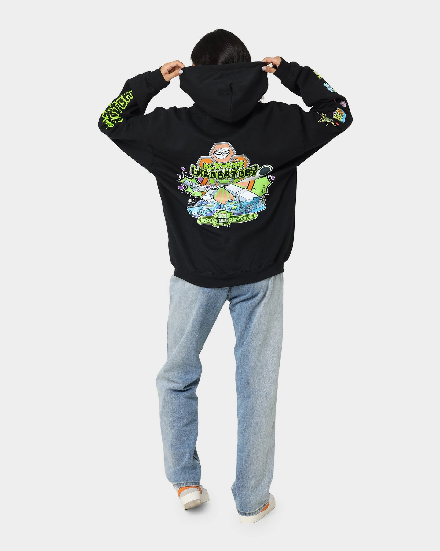 American Thrift Dexter Vintage Hoodie Black Ruffled edges Durable Construction