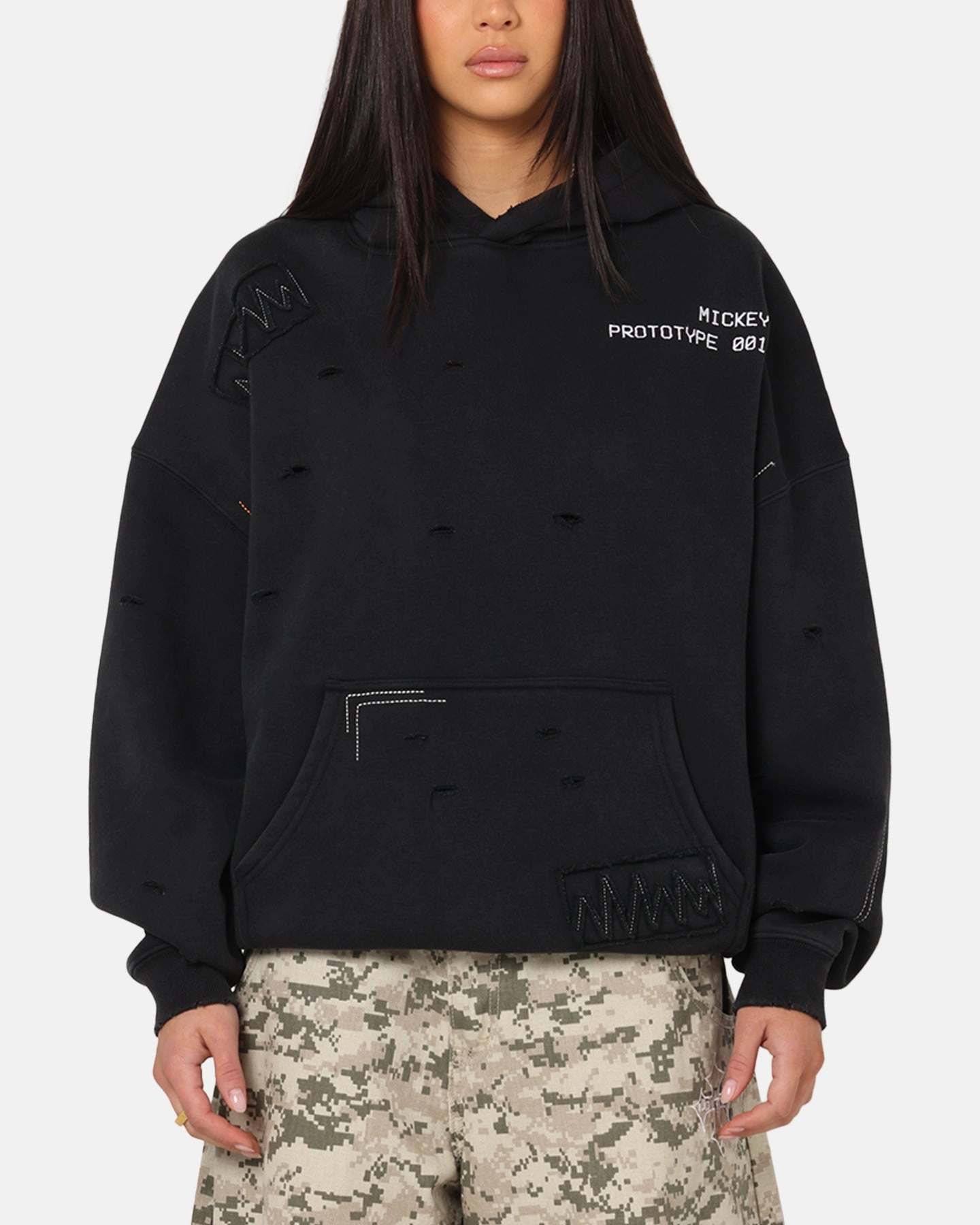 American Thrift Disney Mickey Prototype 001 Hoodie Black Streetwear Bold colors