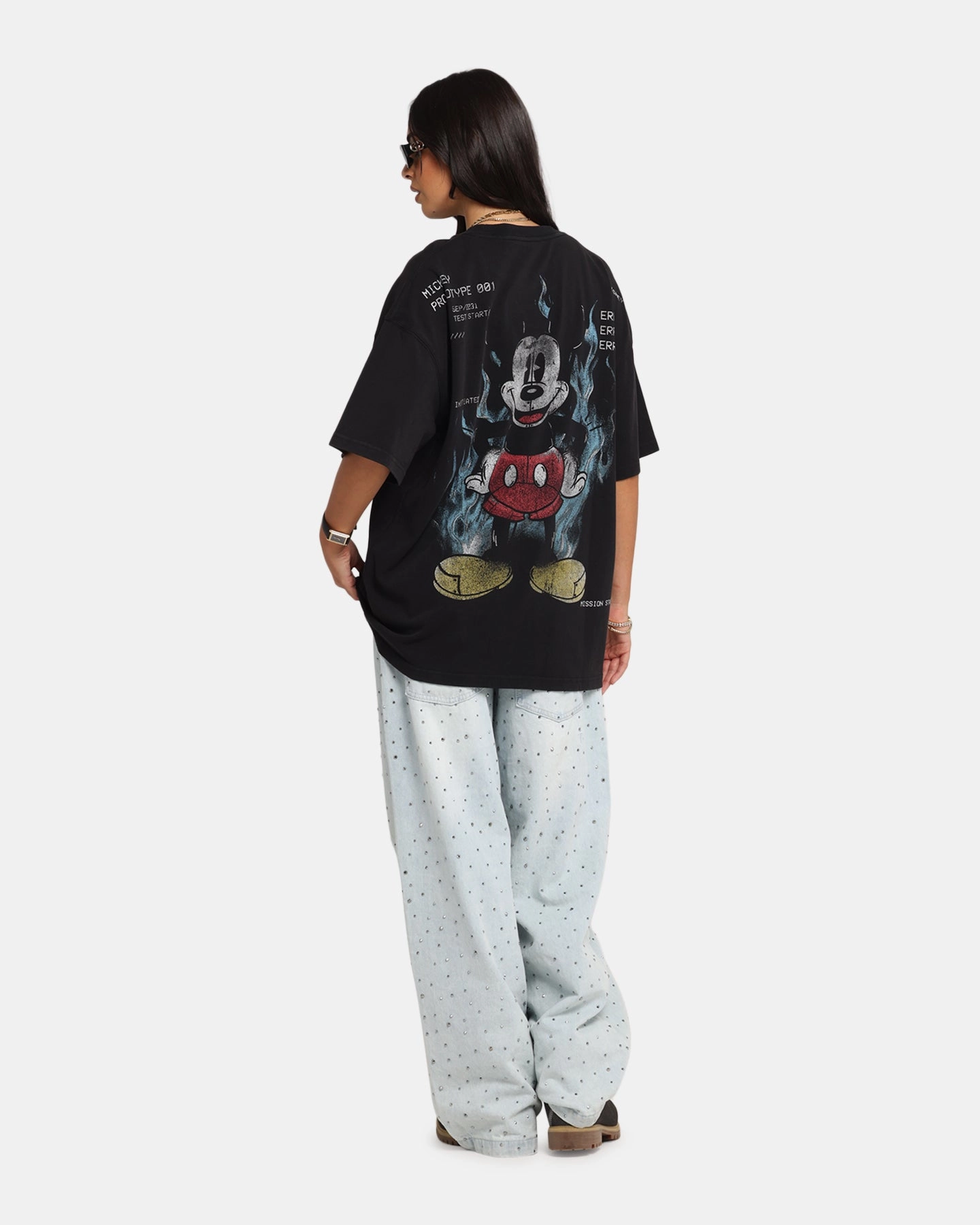 American Thrift Disney Mickey Prototype 001 T-Shirt Black Everyday Style Trend Garment Dyed Finish