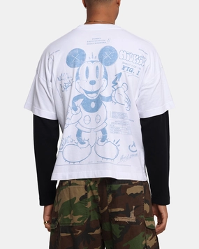 Anti Static Fabric Fashion-Forward Fit American Thrift Disney Mickey Prototype II Long Sleeve T-Shirt White