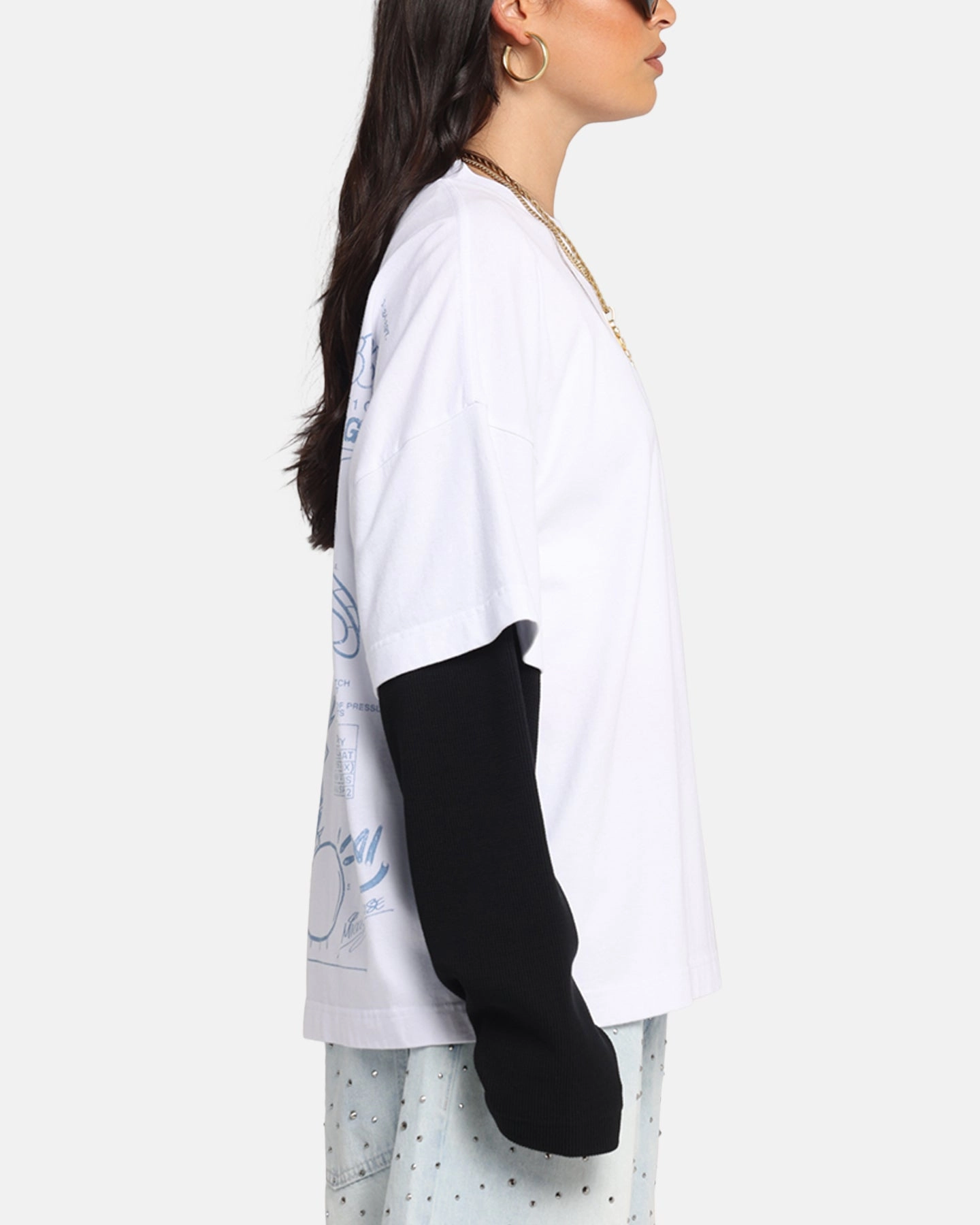 American Thrift Disney Mickey Prototype II Long Sleeve T-Shirt White Durable Colorfast Finish