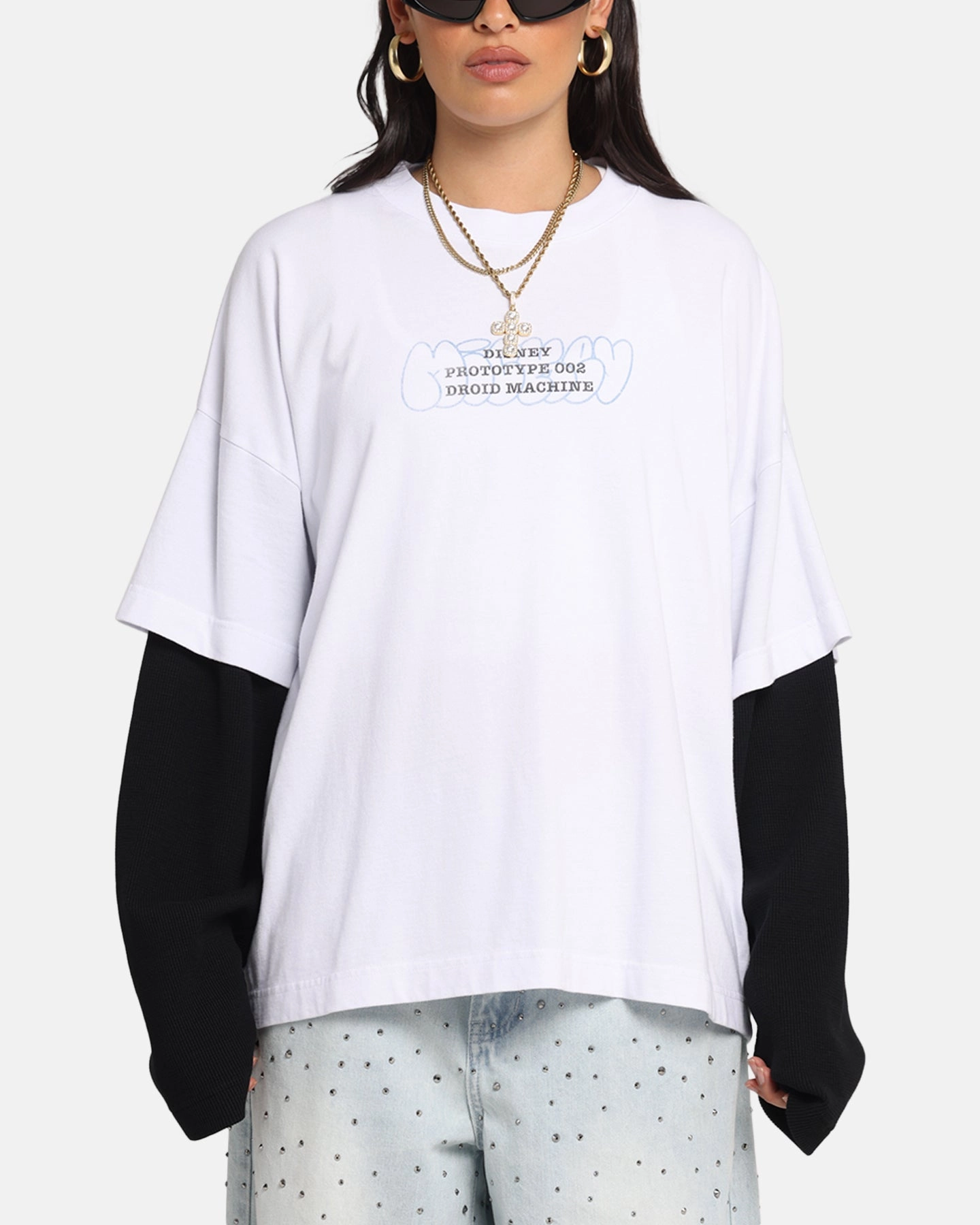 American Thrift Disney Mickey Prototype II Long Sleeve T-Shirt White simple design Timeless Look