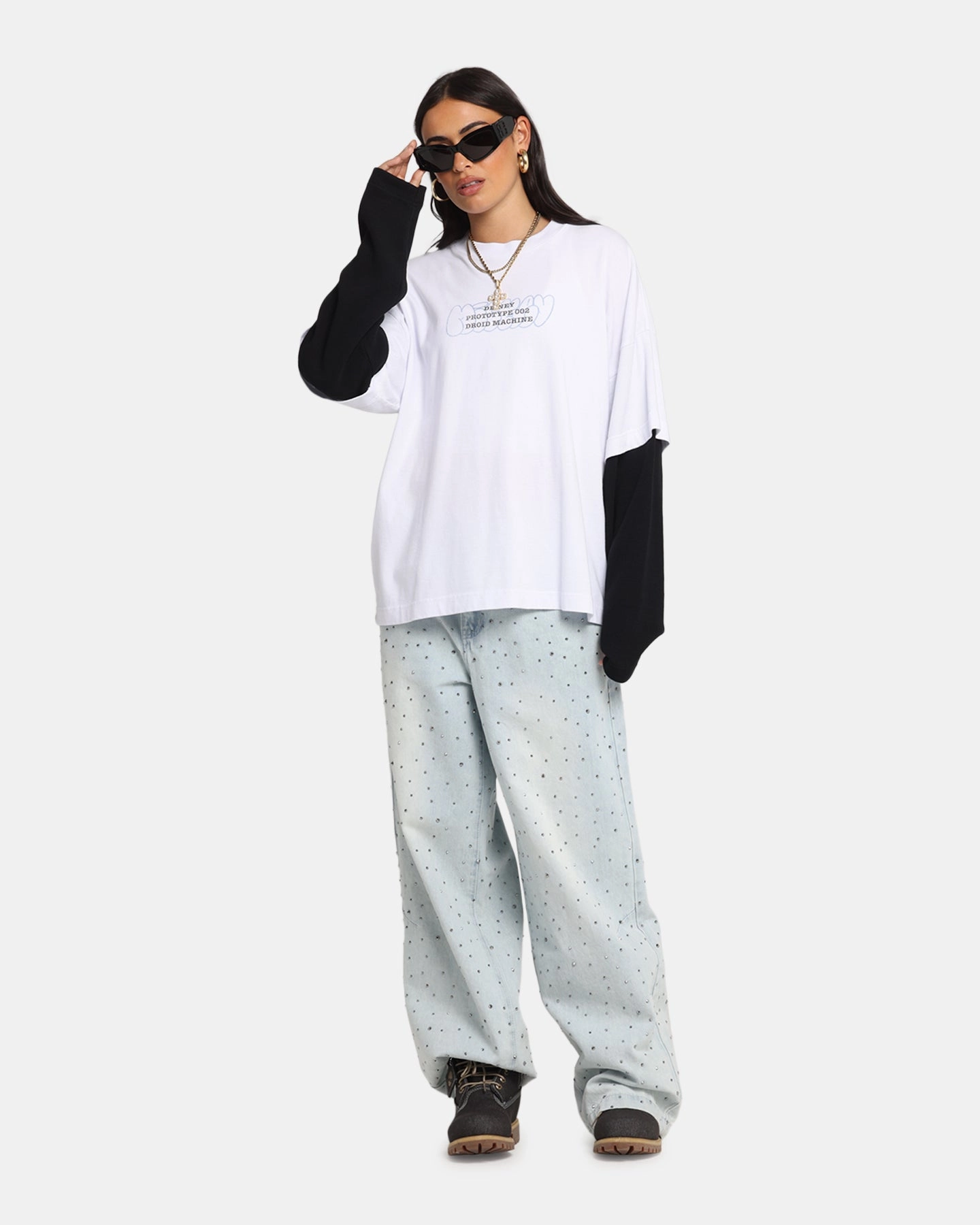 Fade Resistant Coating American Thrift Disney Mickey Prototype II Long Sleeve T-Shirt White