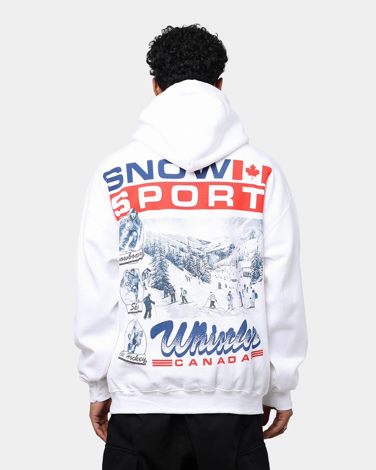 Plain American Thrift Snow Sport Hoodie White