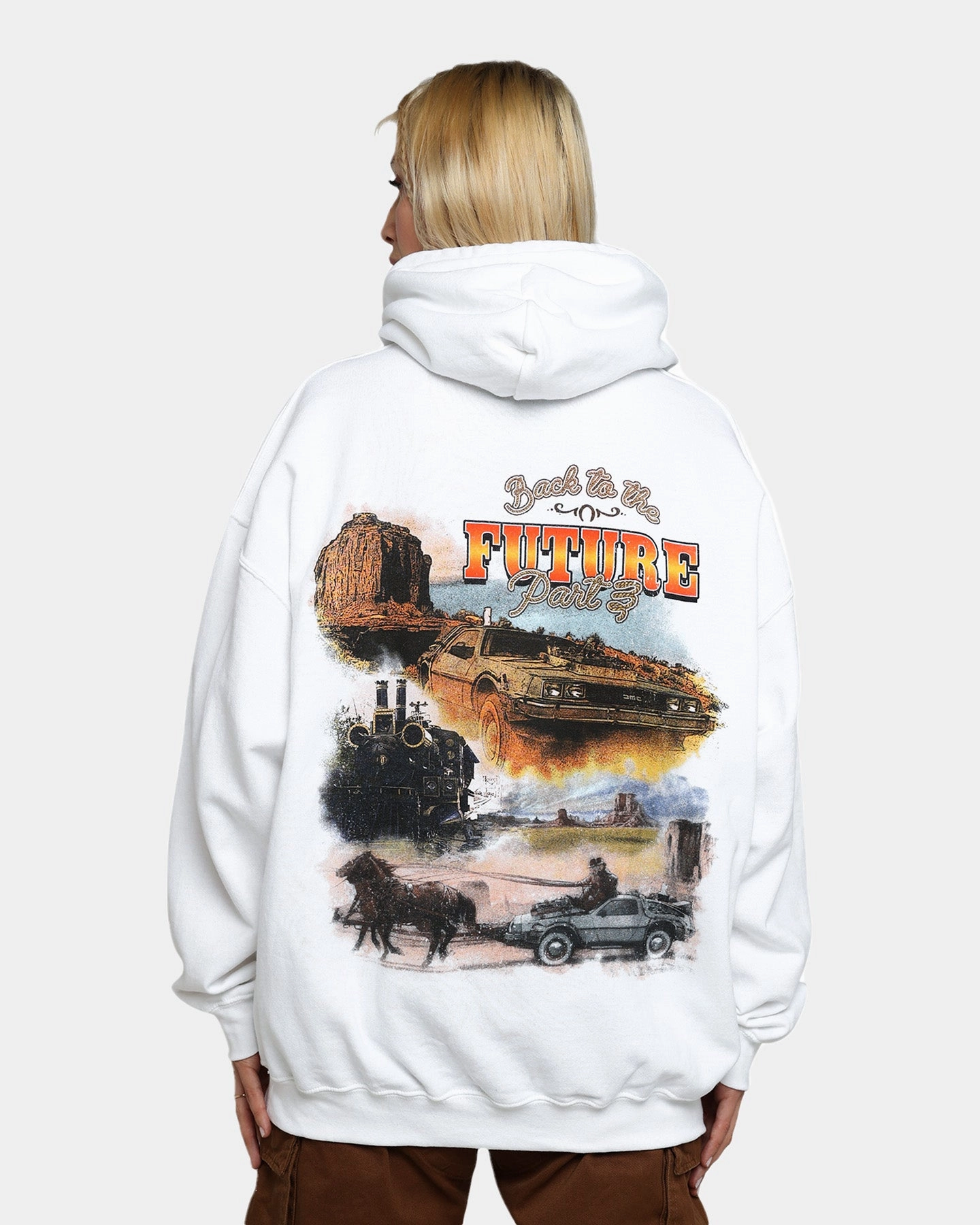 Convertible Design American Thrift X Back To The Future Back To The Future 3 Hoodie White