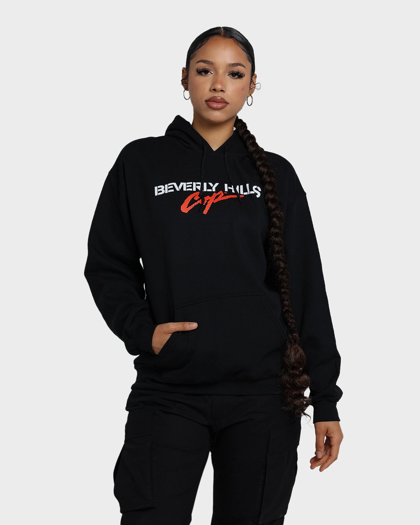 Office Attire American Thrift X Beverly Hills Cop Logo Hoodie Black