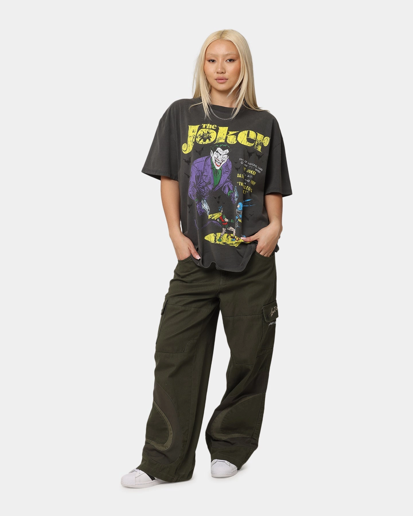 American Thrift X DC Batman The Joker Harley Hoax Heavy T-Shirt Black Wash Casual Choice Wear