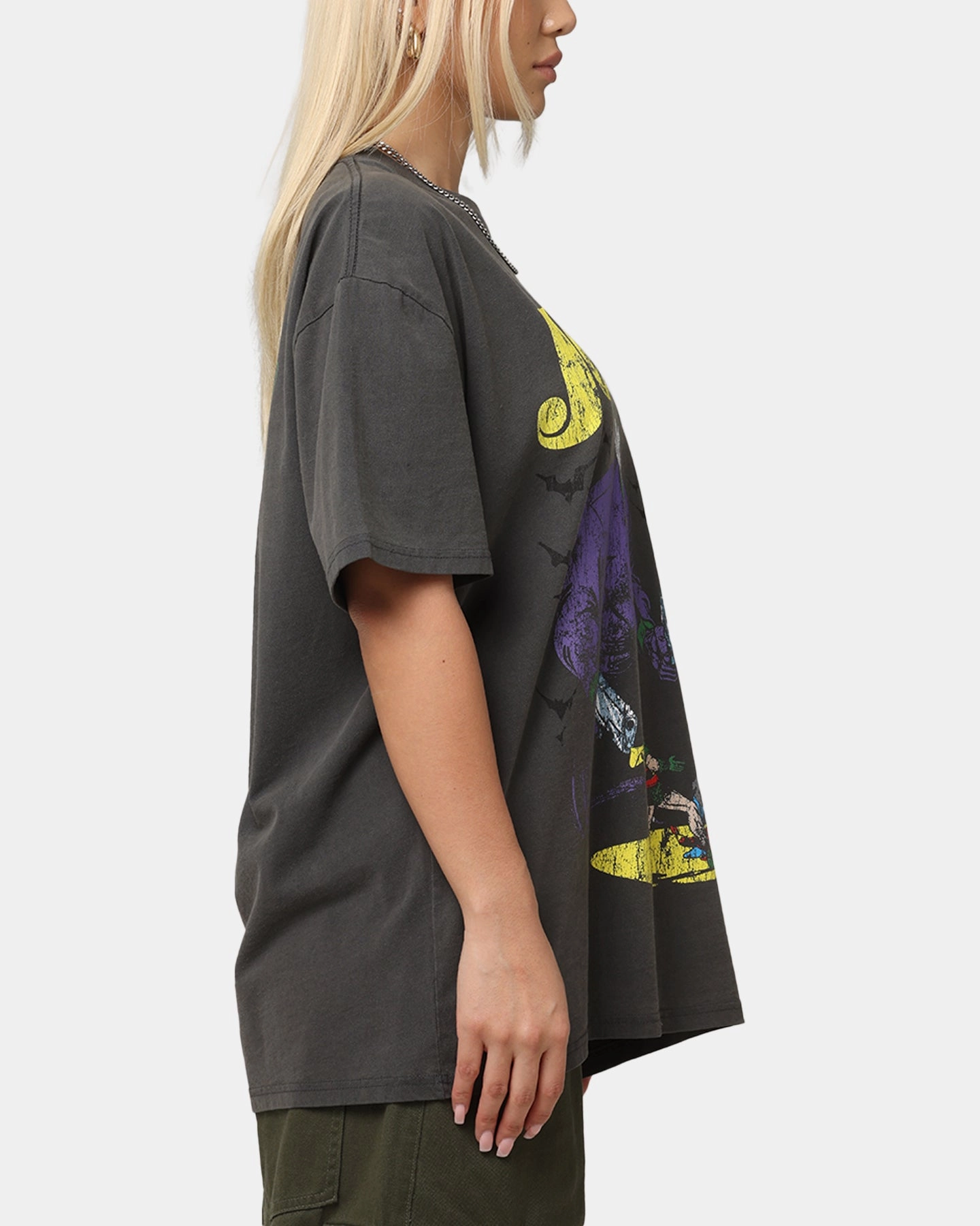 American Thrift X DC Batman The Joker Harley Hoax Heavy T-Shirt Black Wash Effortless Look college