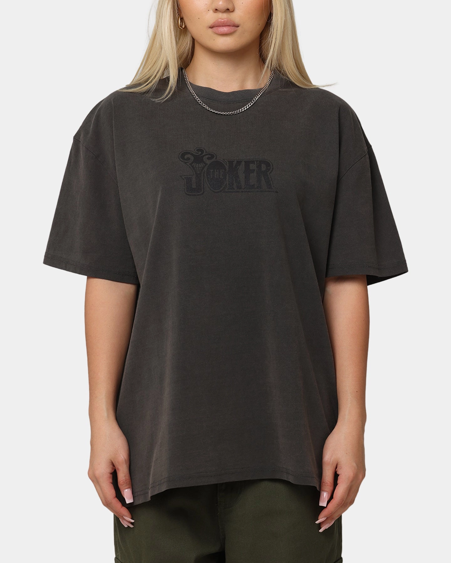 Seamless Edging American Thrift X DC Batman The Joker Joker Logos Heavy T-Shirt Black Wash