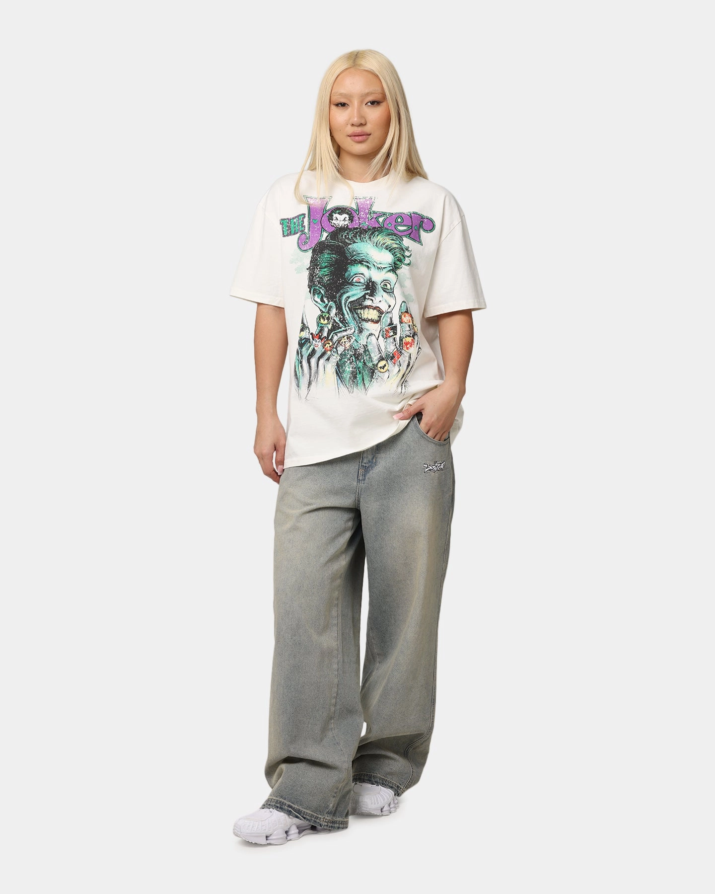 American Thrift X DC Batman The Joker Rings Heavy T-Shirt Off White Daily Outfit Style