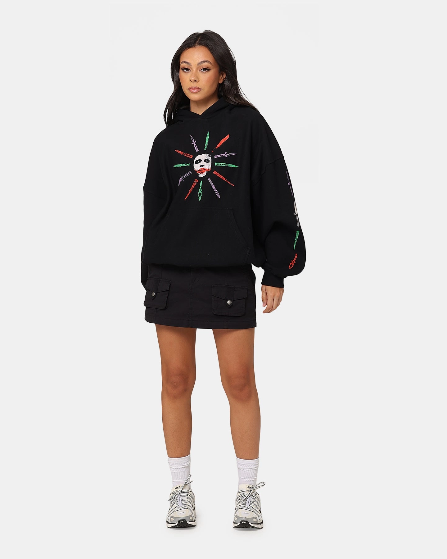 winter warmth American Thrift X DC Batman The Joker Scars Premium Hoodie Black