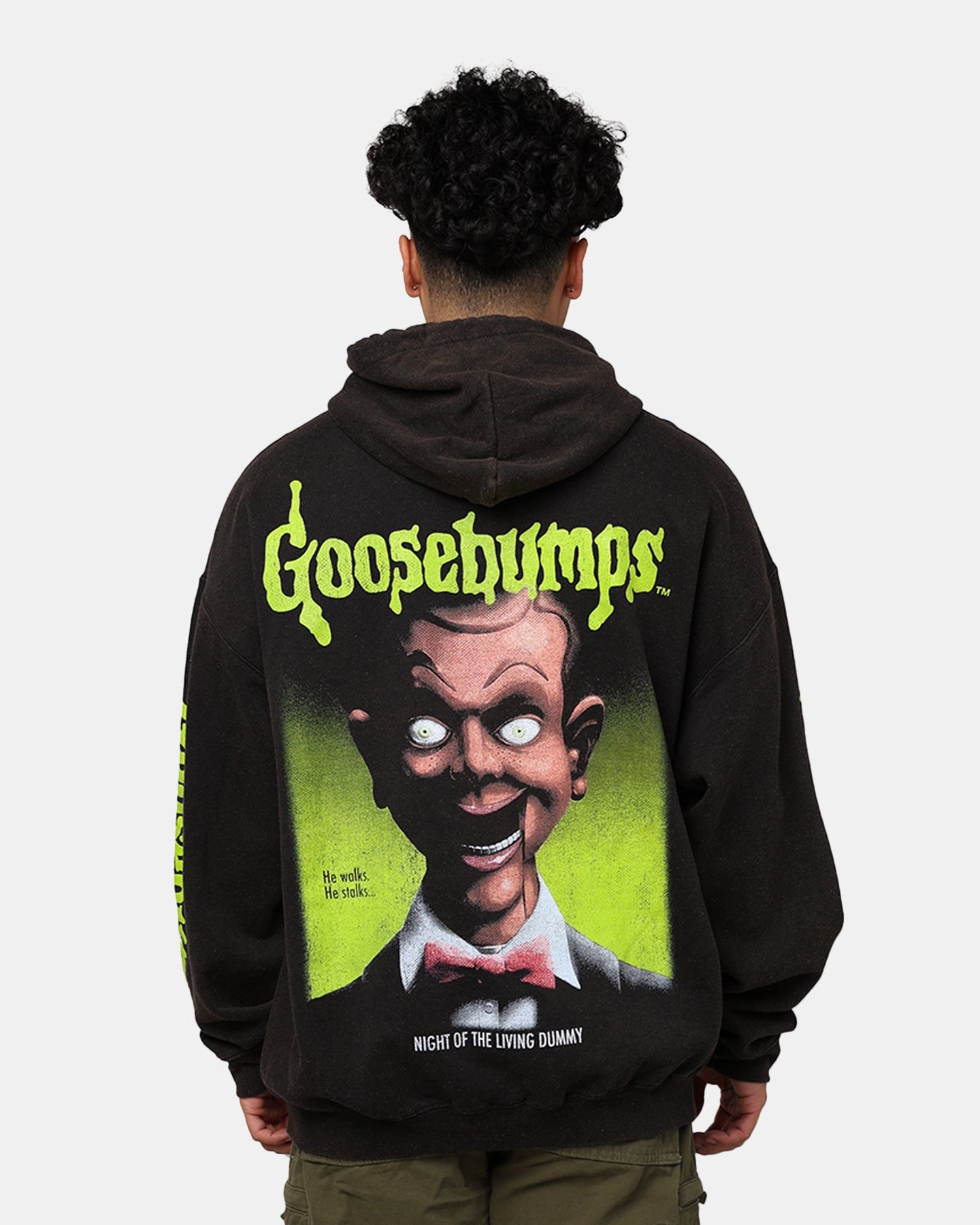 American Thrift X Goosebumps Living Dummy Vintage Hoodie Black Wash Fast Wear Assist
