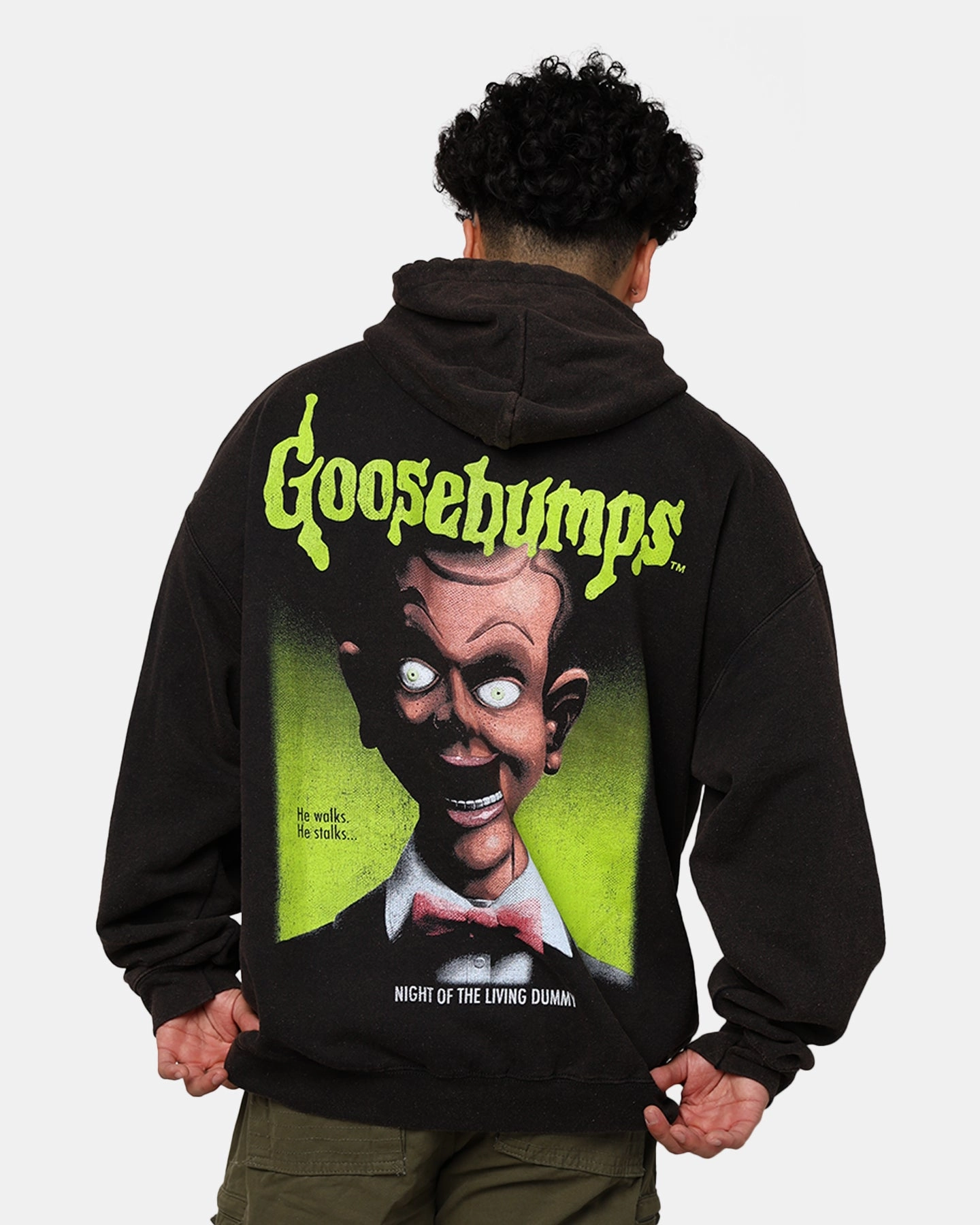 American Thrift X Goosebumps Living Dummy Vintage Hoodie Black Wash Protect Endorse