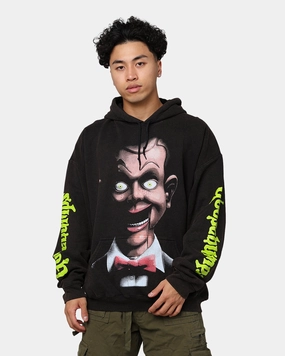 American Thrift X Goosebumps Living Dummy Vintage Hoodie Black Wash Noise Reducing Zippers Anti-pill