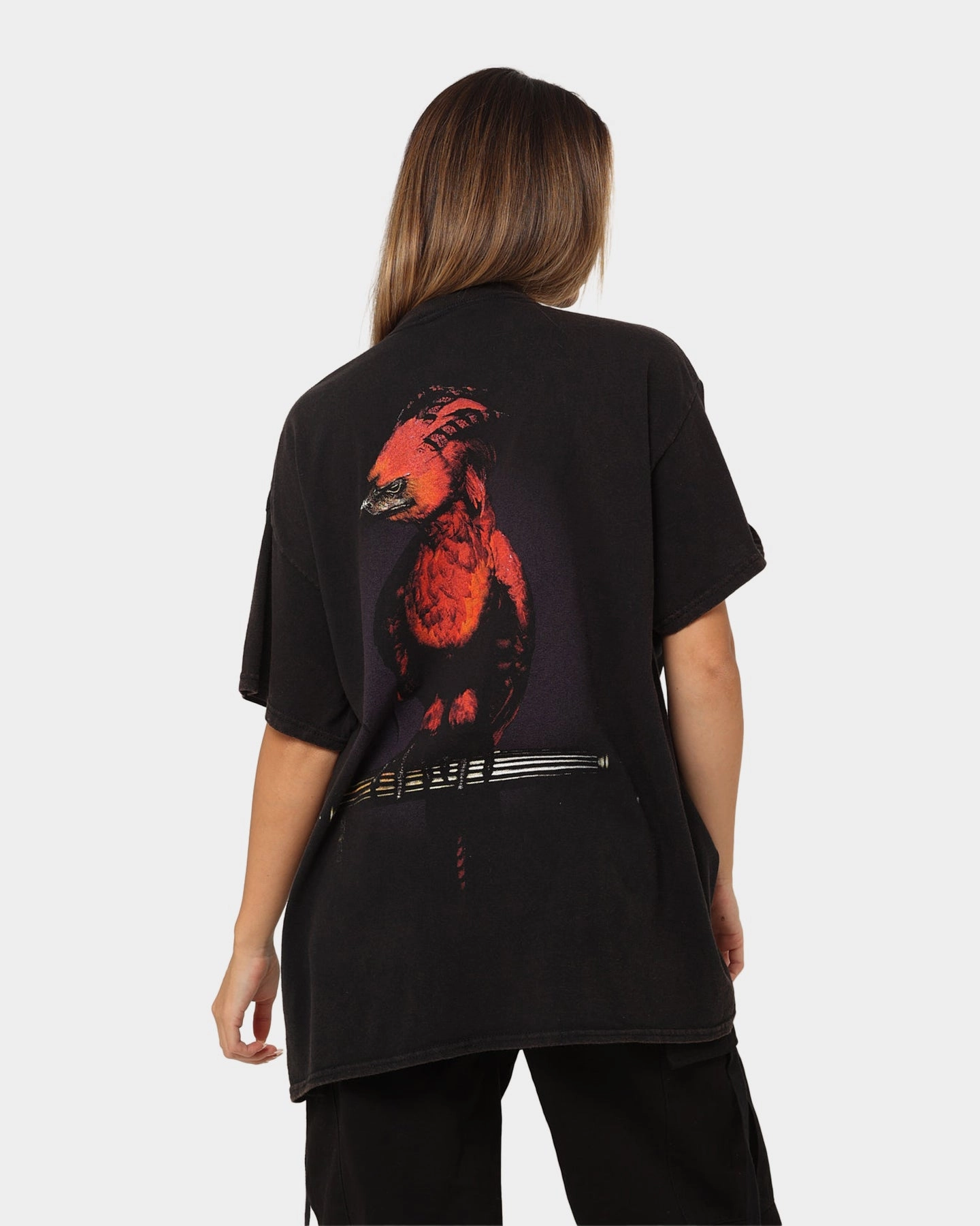 Soft Touch Texture American Thrift X Harry Potter Dumbledore Vintage T-Shirt Black Wash