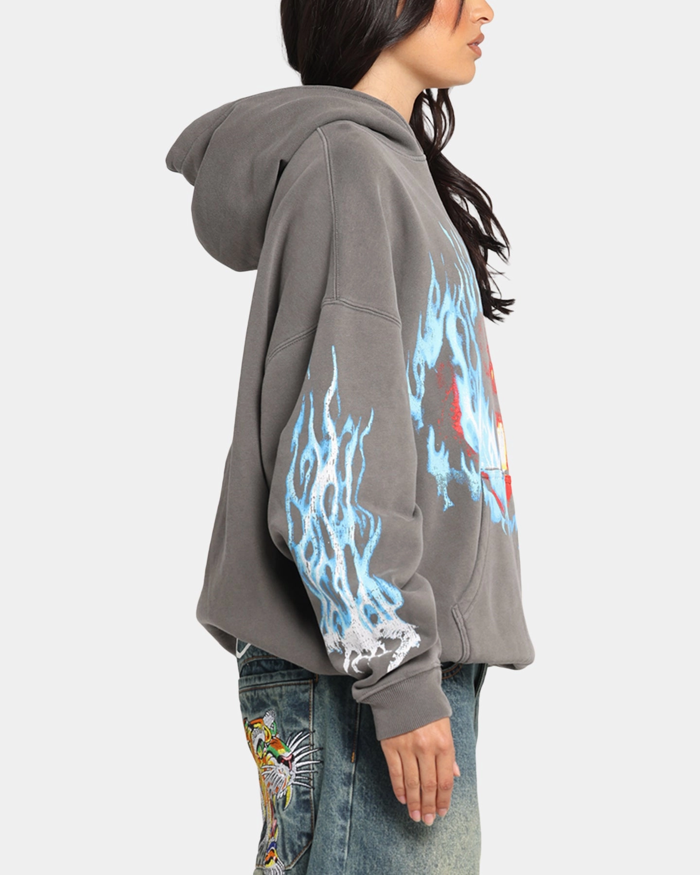 American Thrift X Lord Of The Rings Balrog Premium Hoodie Washed Charcoal Coyote like