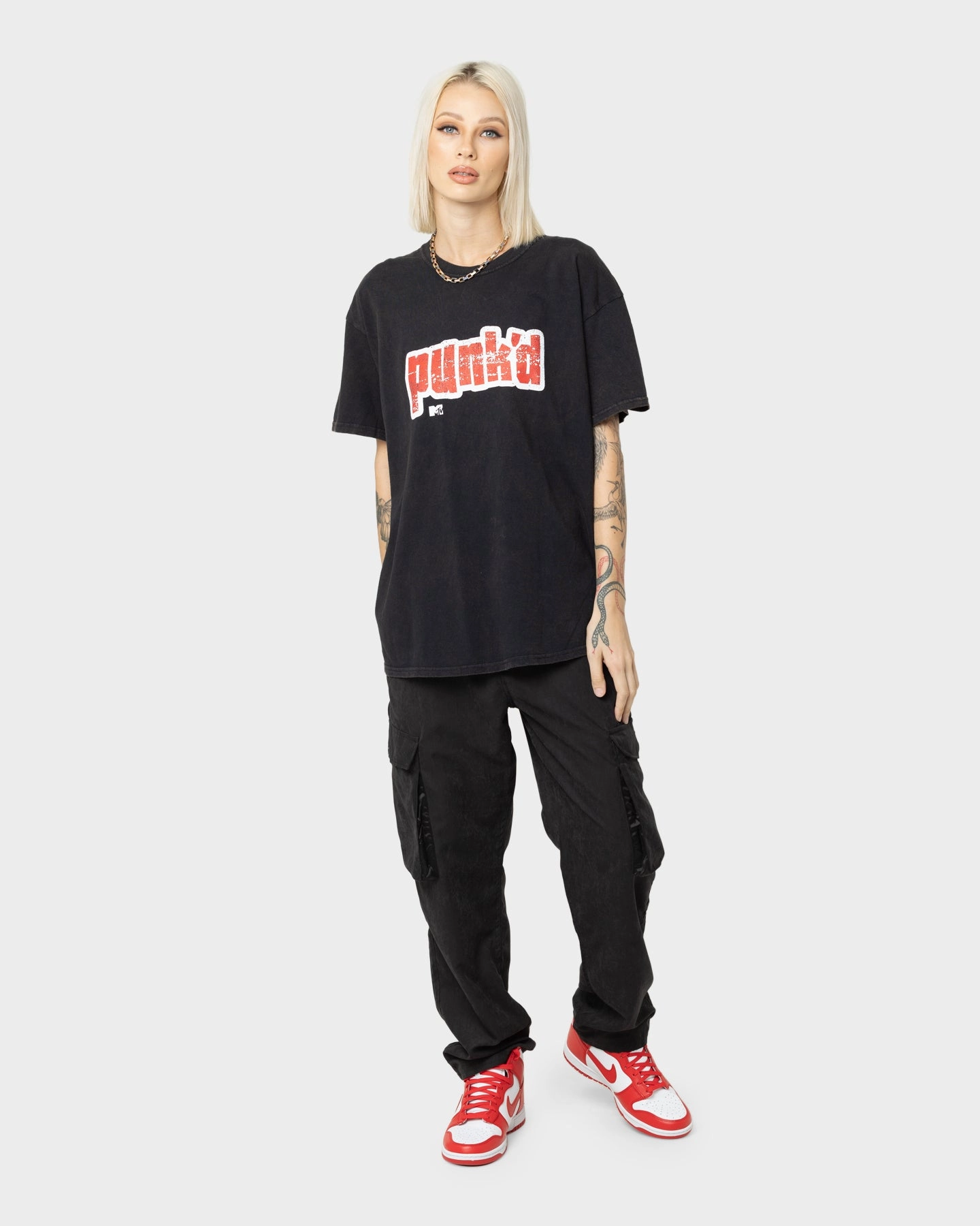 American Thrift X MTV Punk'd Vintage T-Shirt Black Wash Lightweight Comfort Wear Trendy Comfort