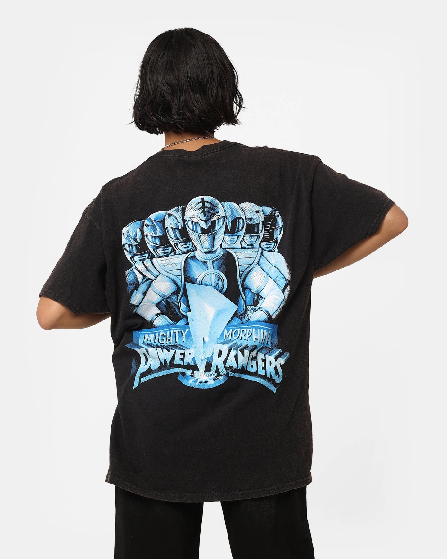 Classic Comfort American Thrift X Power Rangers Mighty Morphin Vintage T-Shirt Black Wash