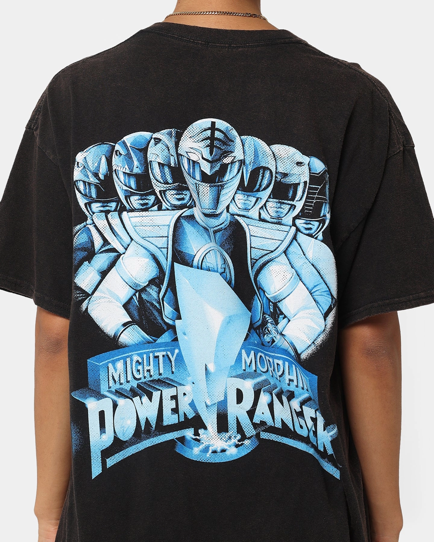 Abrasion Resistant Fabric Perfect Fit Wear American Thrift X Power Rangers Mighty Morphin Vintage T-Shirt Black Wash