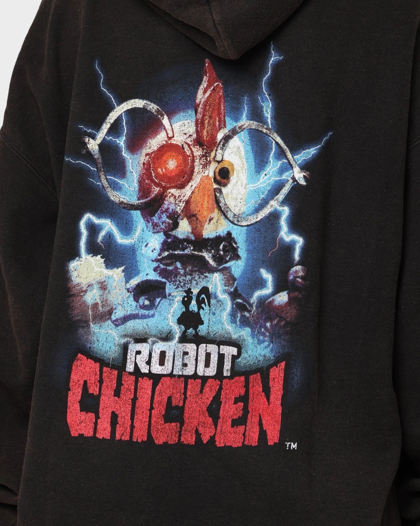 Easy Layer American Thrift X Robot Chicken Robot Chicken Vintage Hoodie Black Wash